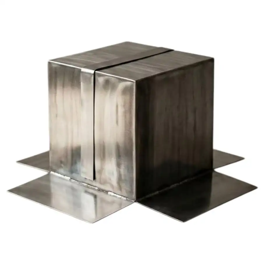 Shipping Box Coffee Table in Stainless Steel by Metalmorphosis Studio 1