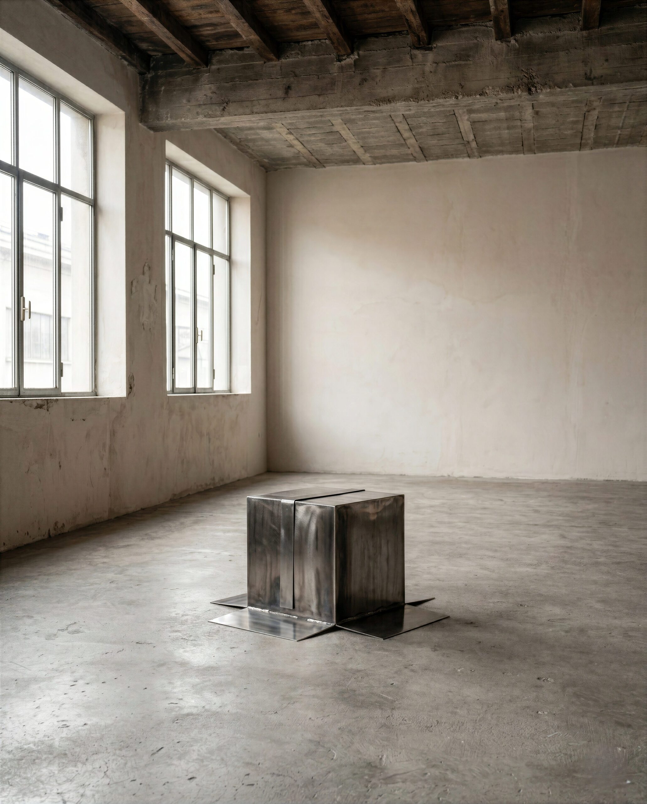 Shipping Box Coffee Table in Stainless Steel by Metalmorphosis Studio 6