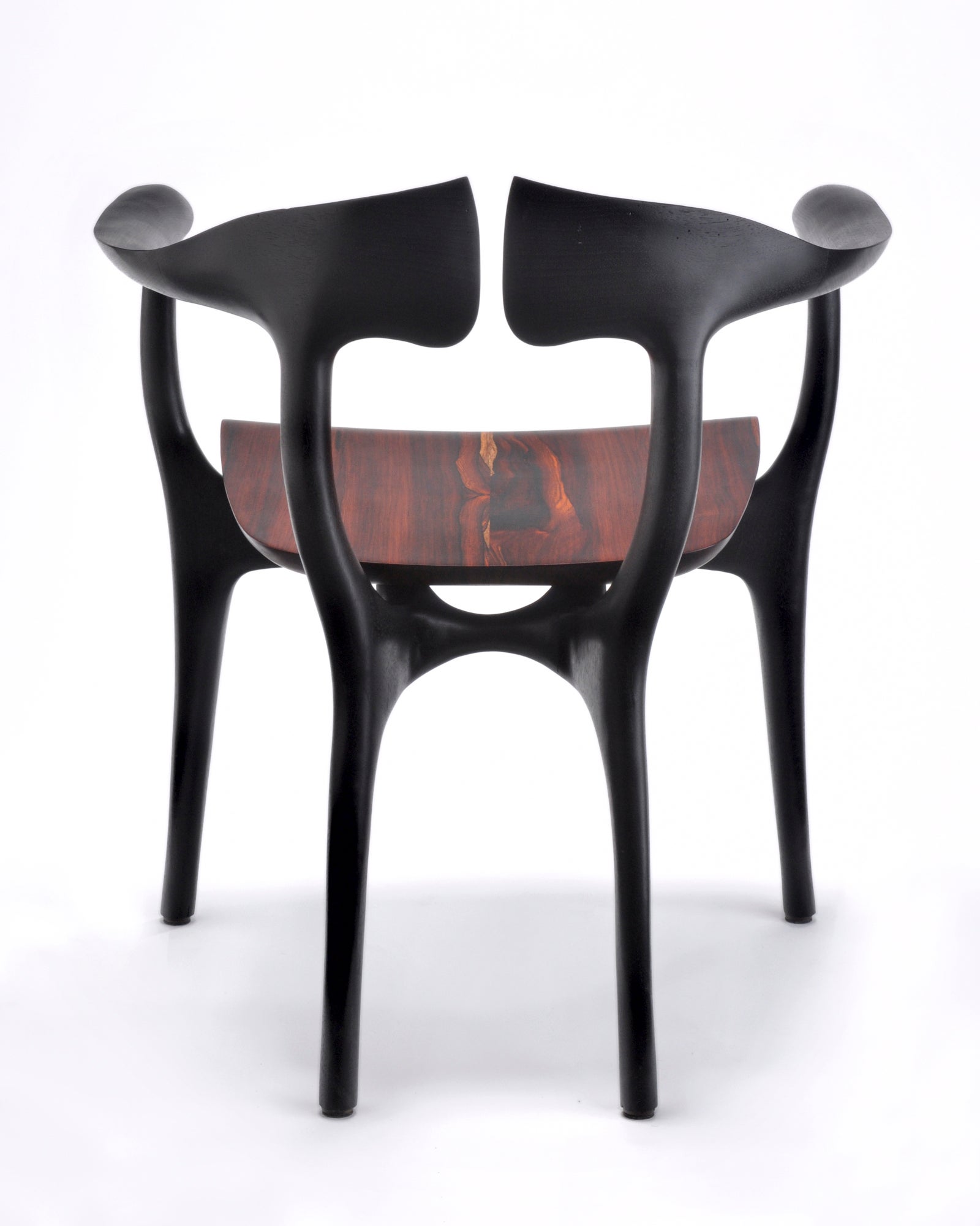 Swallowtail Chair in Ebonized Wood Frame Rosewood Seat by Brian Fireman Design 4