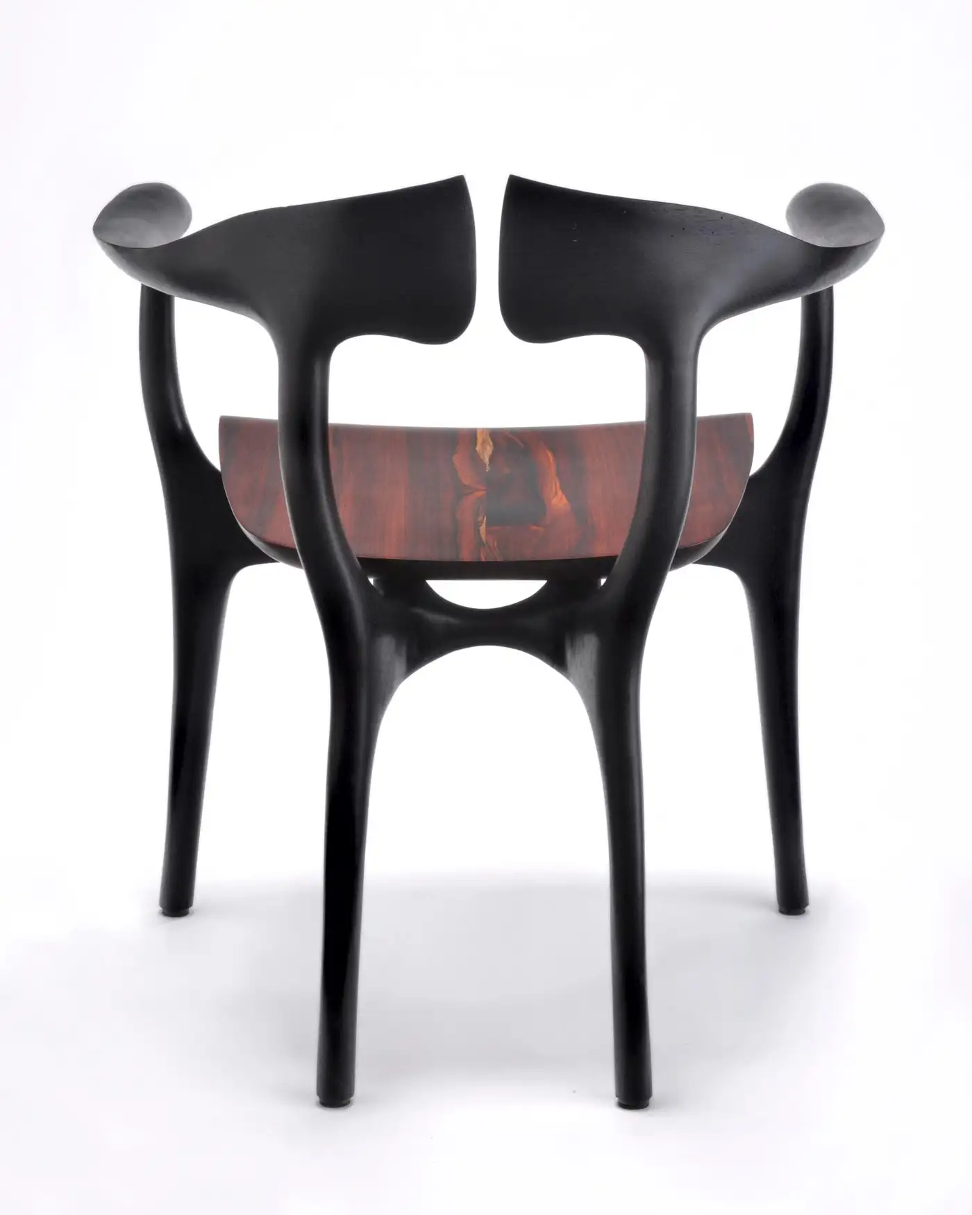 Swallowtail Chair in Ebonized Wood Frame & Rosewood Seat by Brian Fireman Design 4