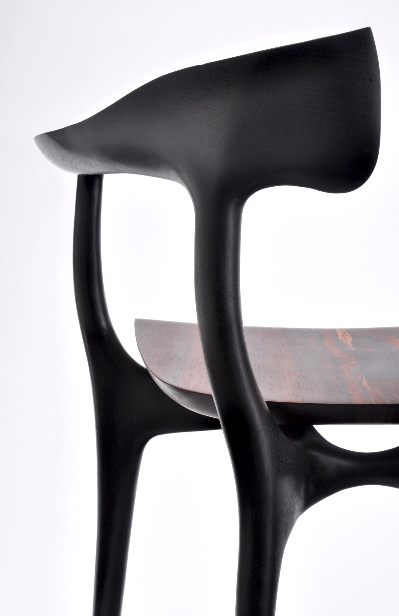 Swallowtail Chair in Ebonized Wood Frame Rosewood Seat by Brian Fireman Design 5