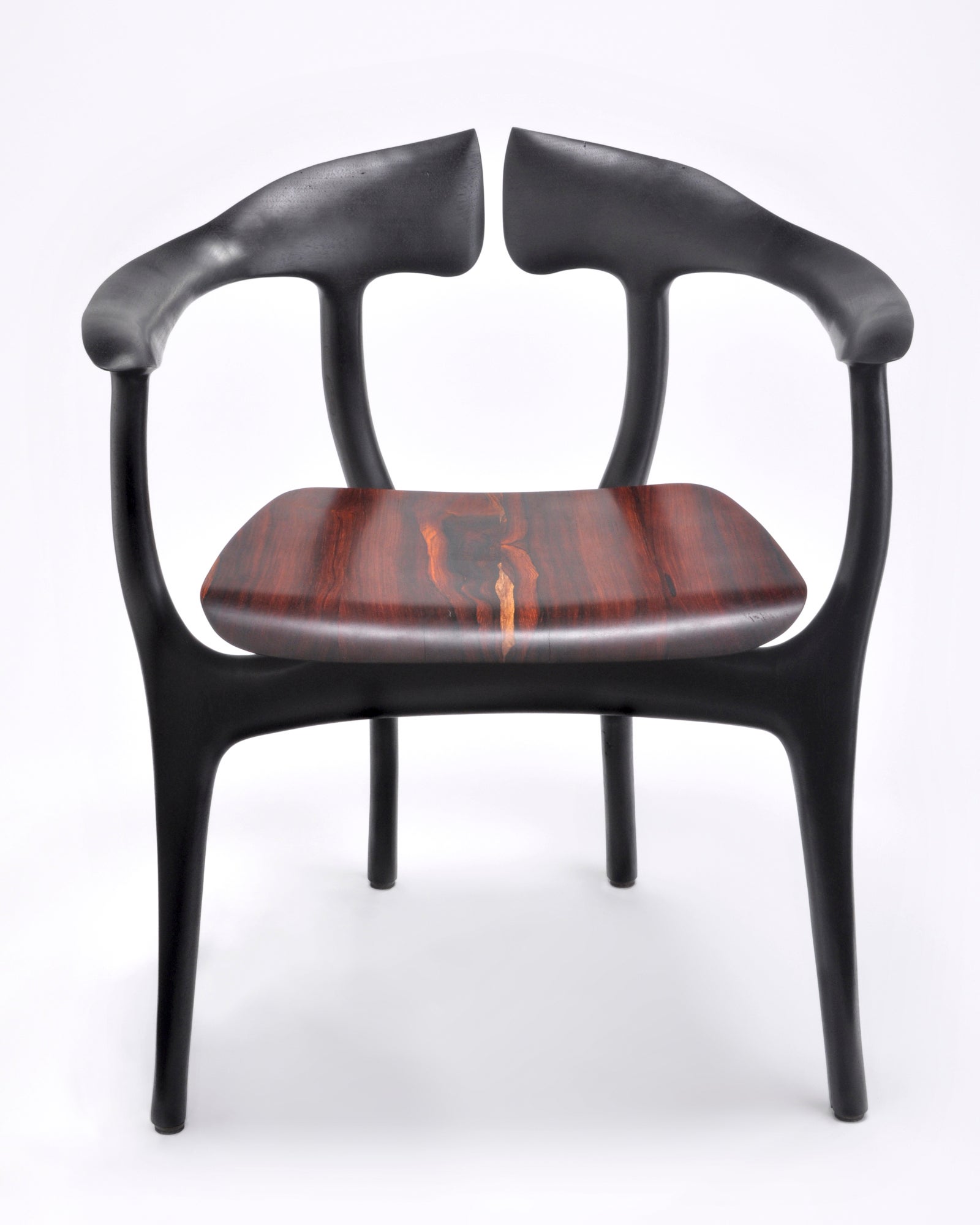 Swallowtail Chair in Ebonized Wood Frame Rosewood Seat by Brian Fireman Design 6