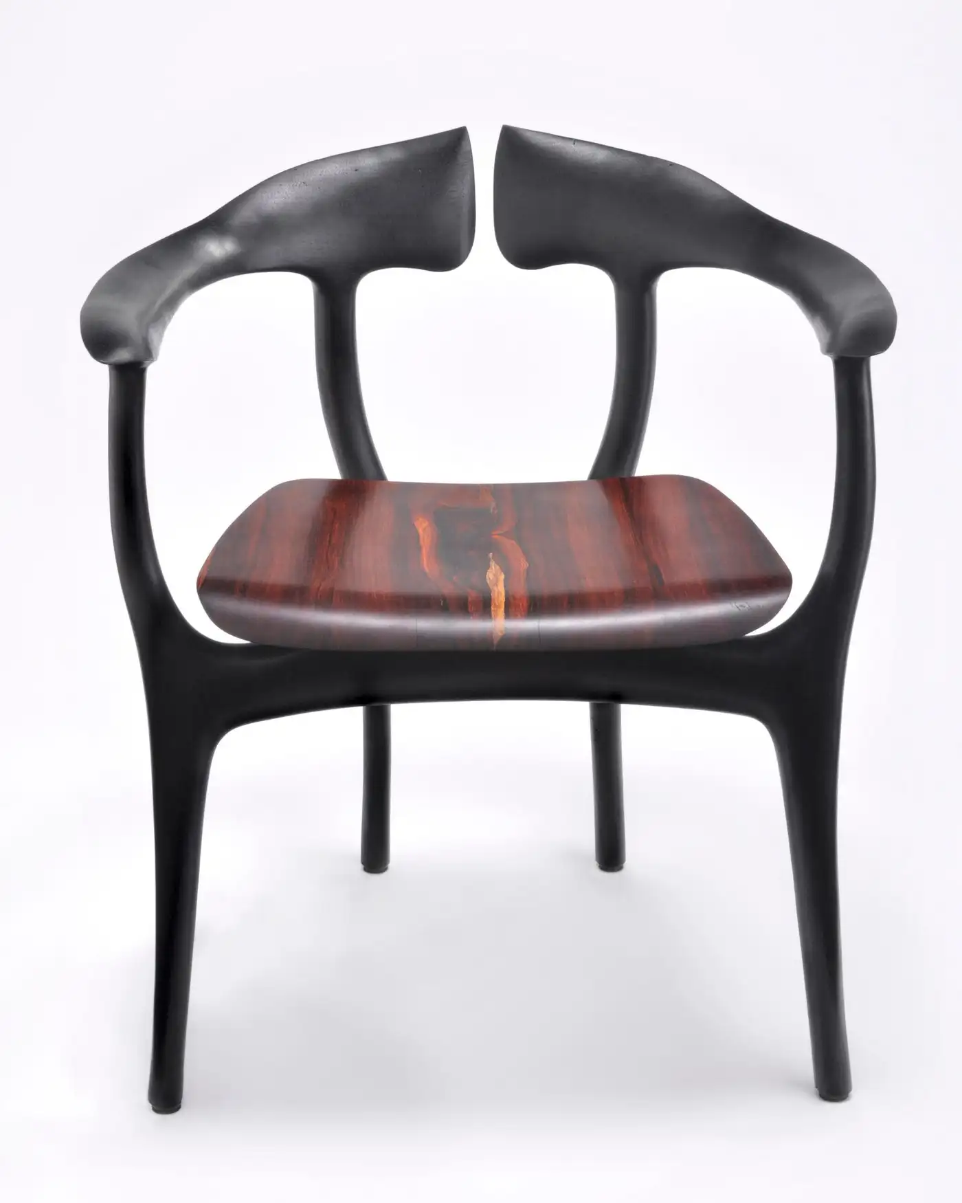 Swallowtail Chair in Ebonized Wood Frame & Seat by Brian Fireman Design 10