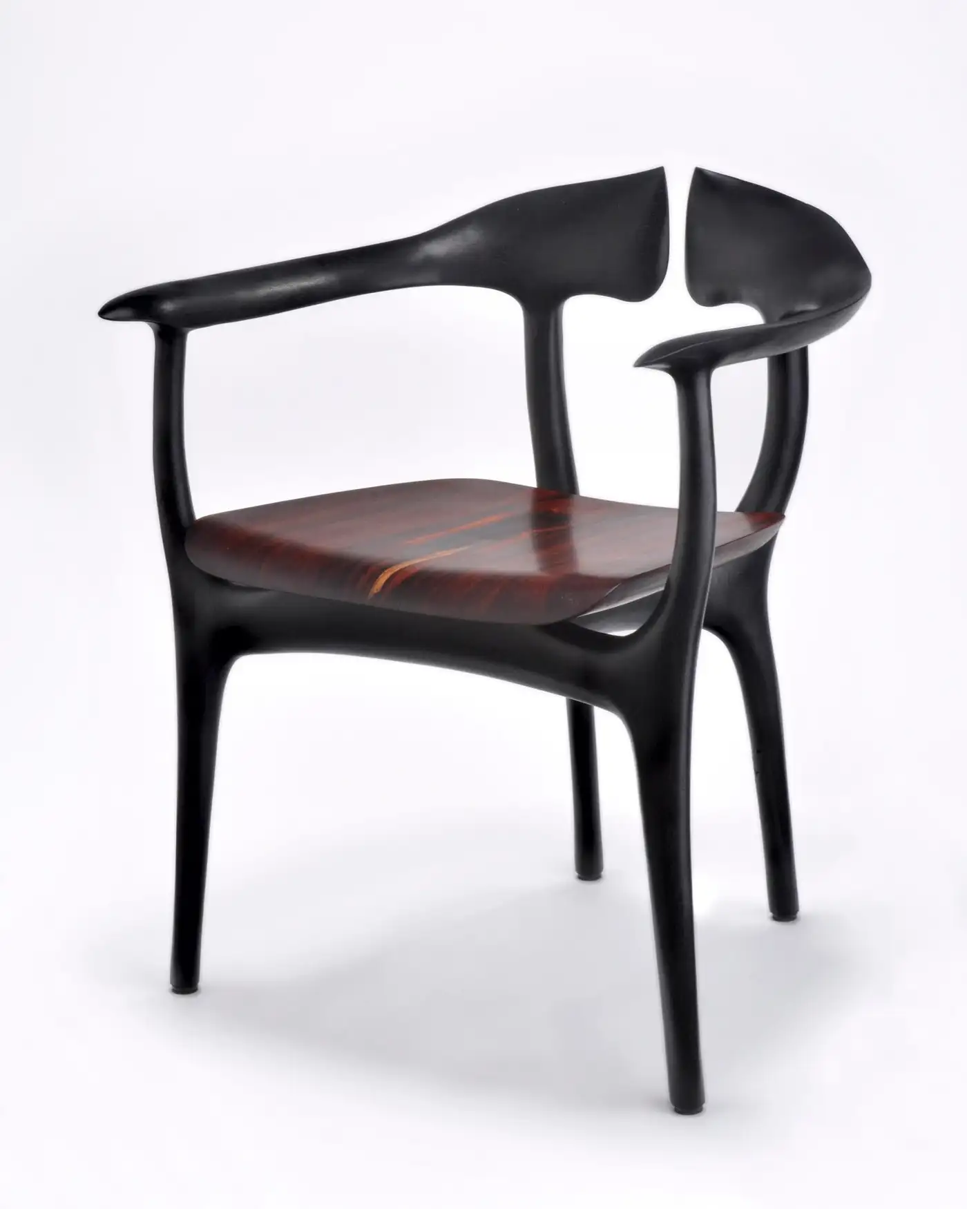 Swallowtail Chair in Ebonized Wood Frame & Seat by Brian Fireman Design 6
