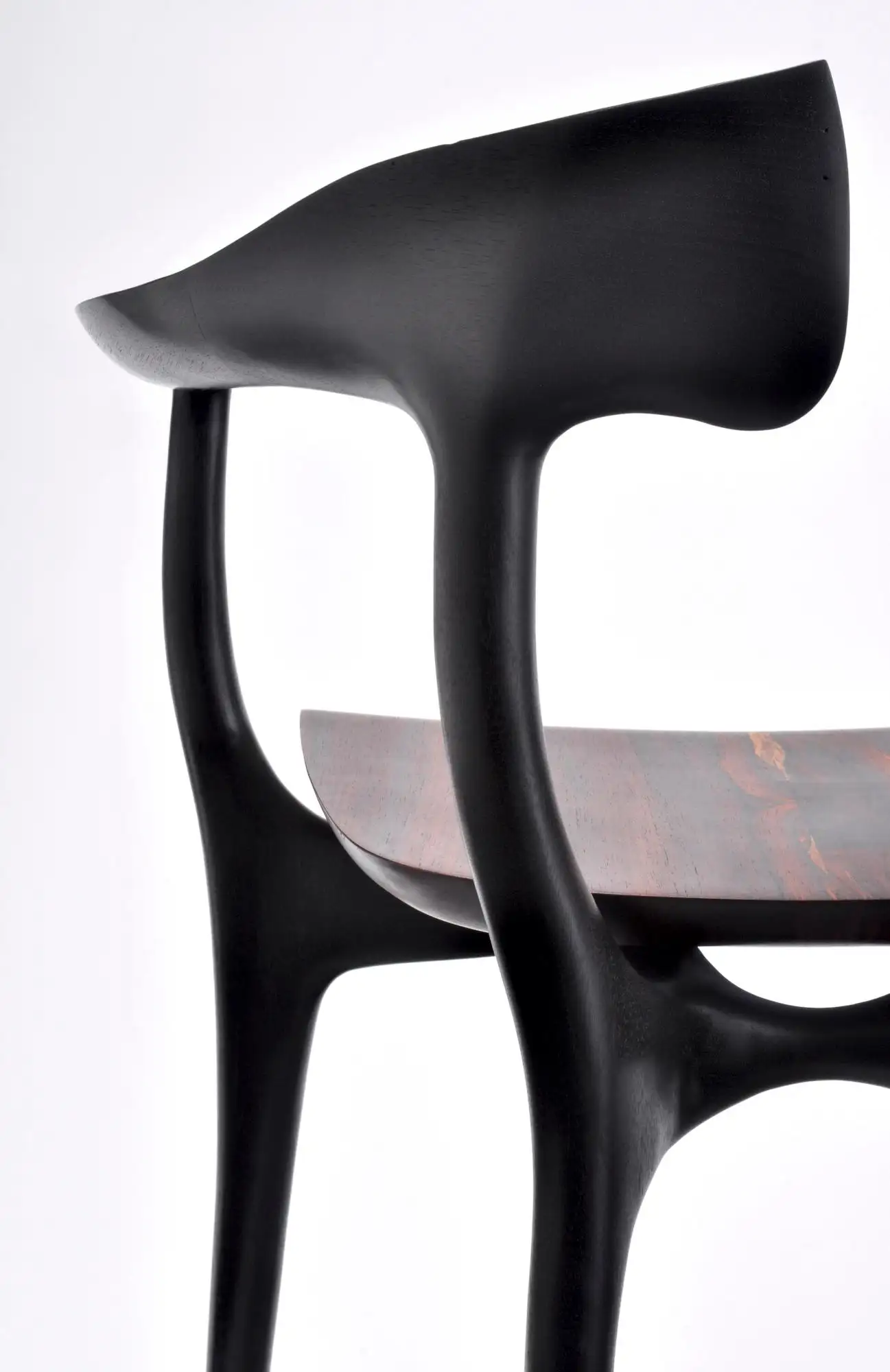 Swallowtail Chair in Ebonized Wood Frame & Seat by Brian Fireman Design 9