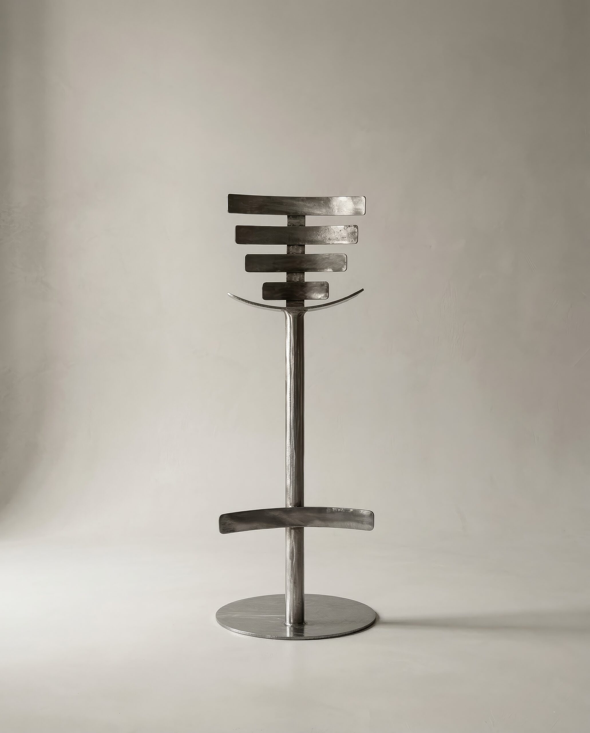 Vertebrae High Bar Stool in Mild Steel by Metalmorphosis Studio 1