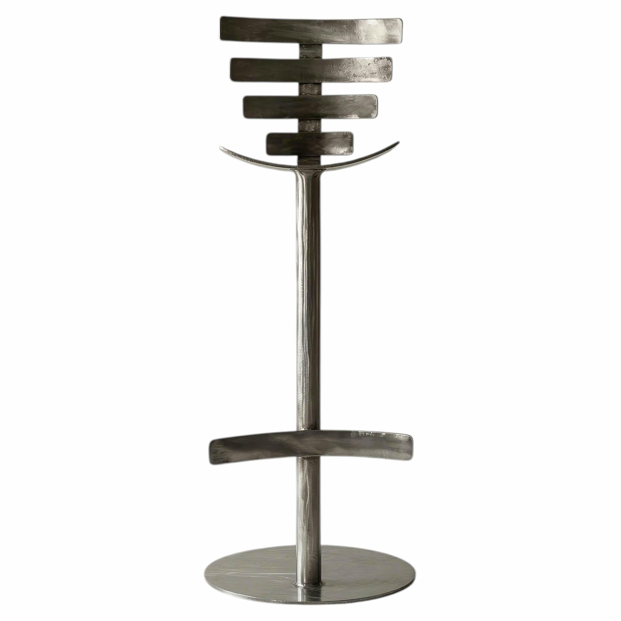 Vertebrae High Bar Stool in Mild Steel by Metalmorphosis Studio 1
