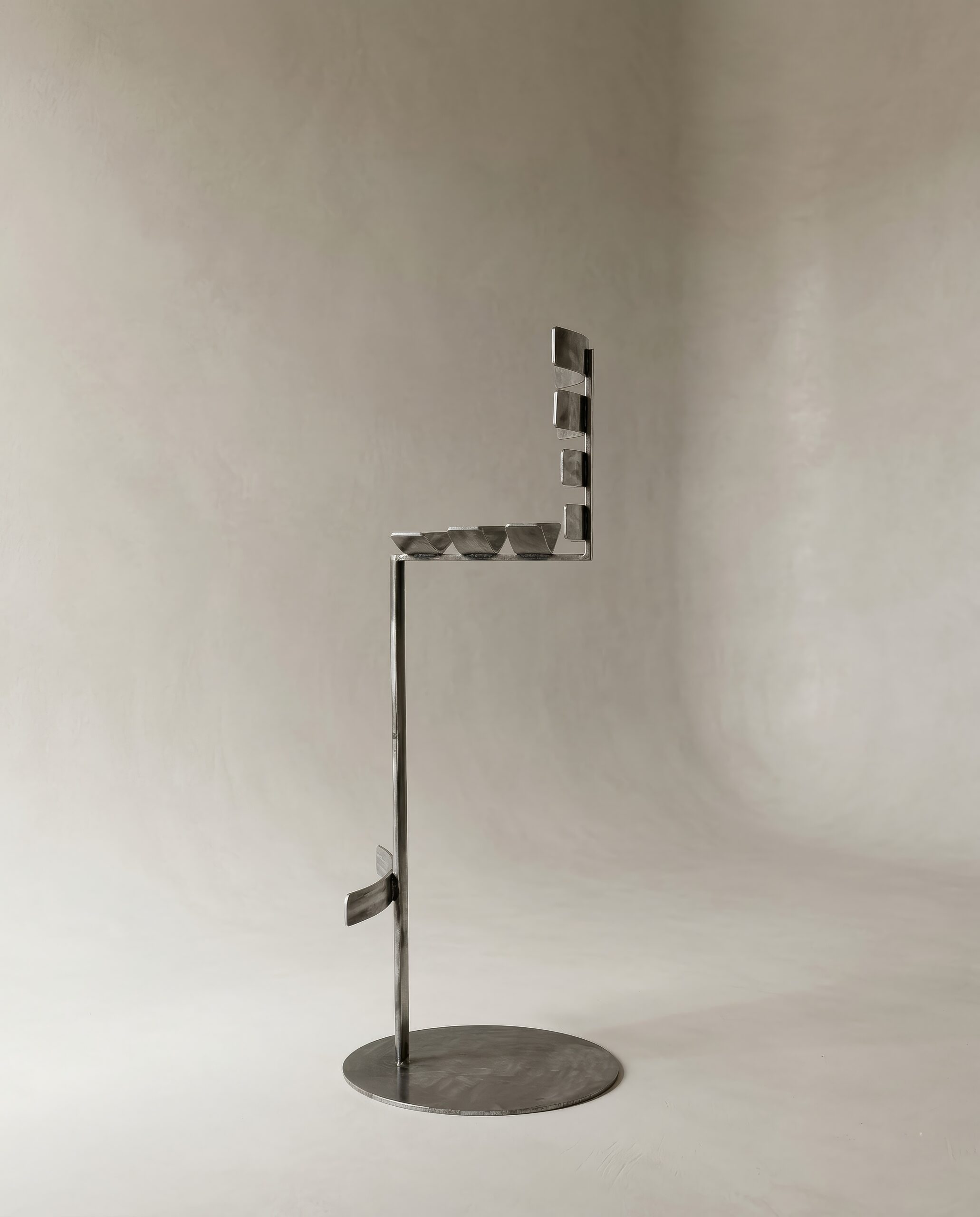 Vertebrae High Bar Stool in Mild Steel by Metalmorphosis Studio 2