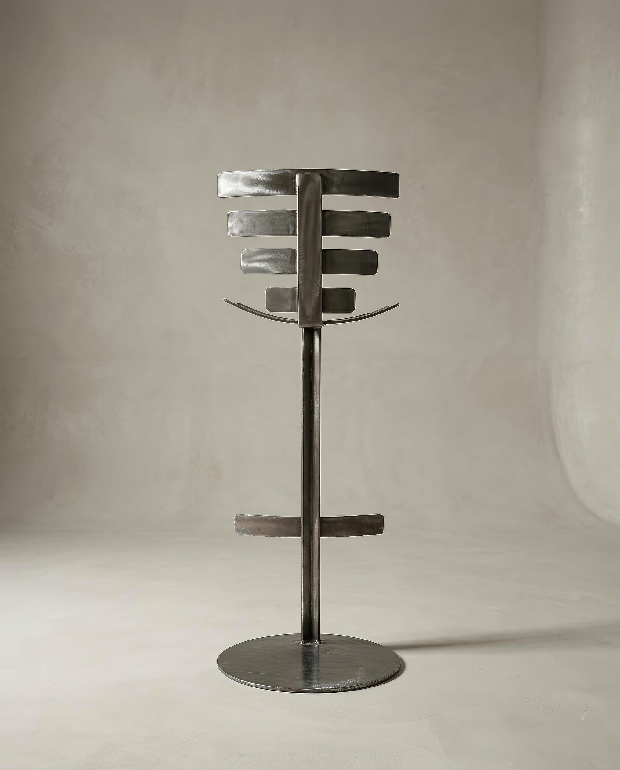 Vertebrae High Bar Stool in Mild Steel by Metalmorphosis Studio 3