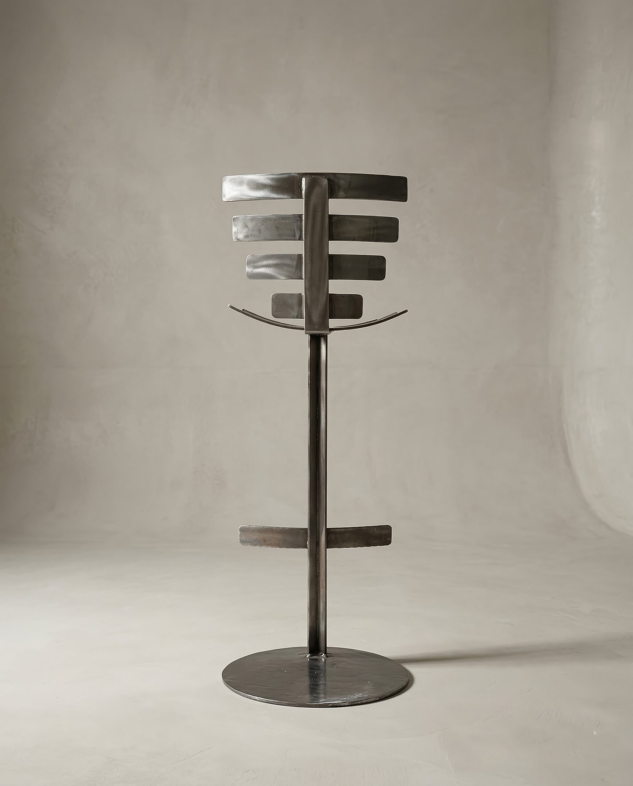 Vertebrae High Bar Stool in Mild Steel by Metalmorphosis Studio 3