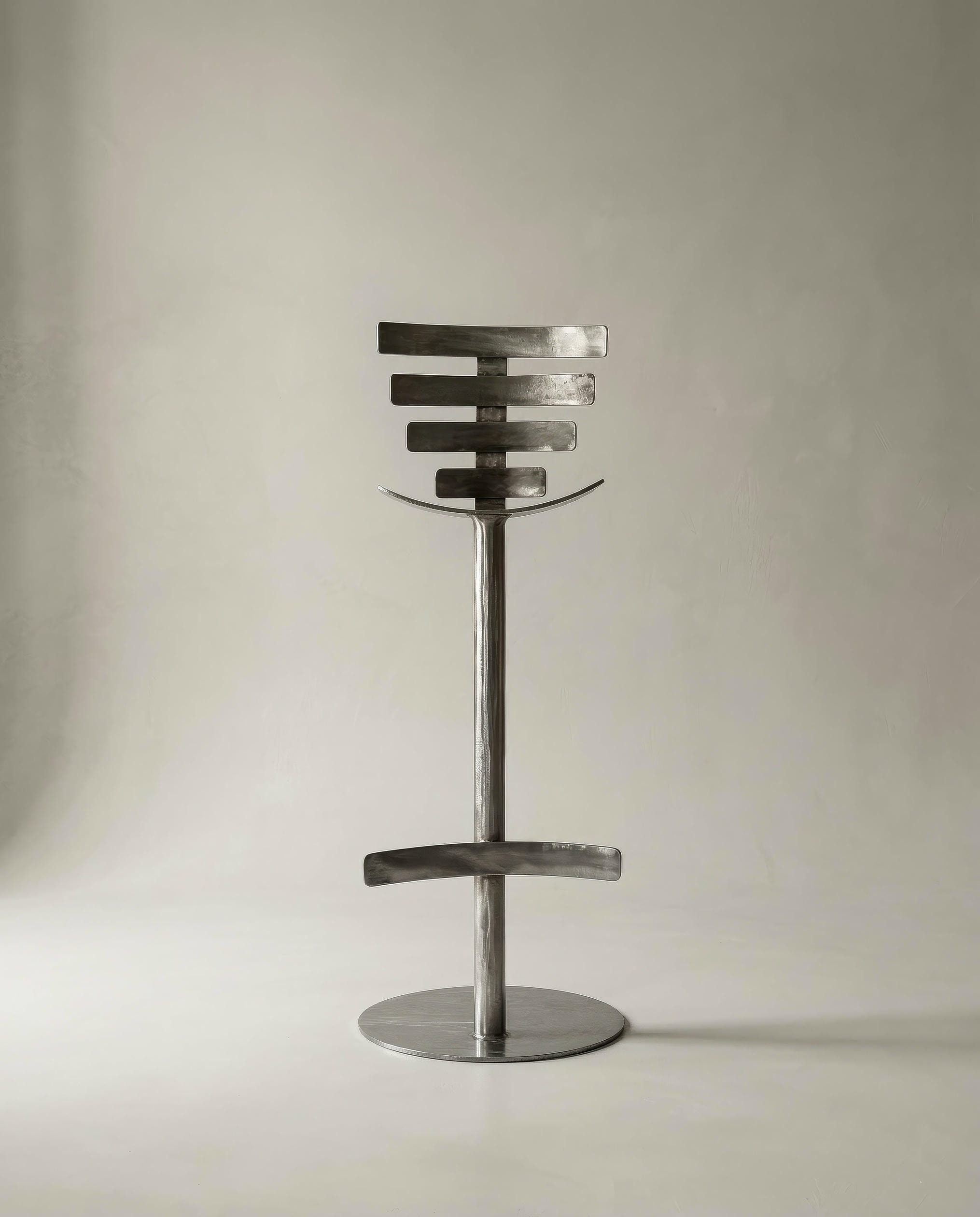 Vertebrae High Bar Stool in Mild Steel by Metalmorphosis Studio 4