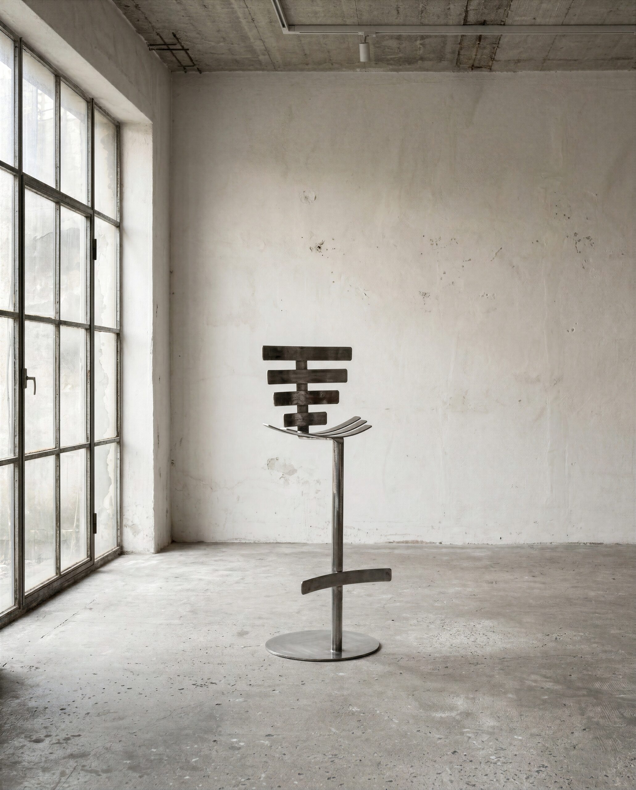 Vertebrae High Bar Stool in Mild Steel by Metalmorphosis Studio 4