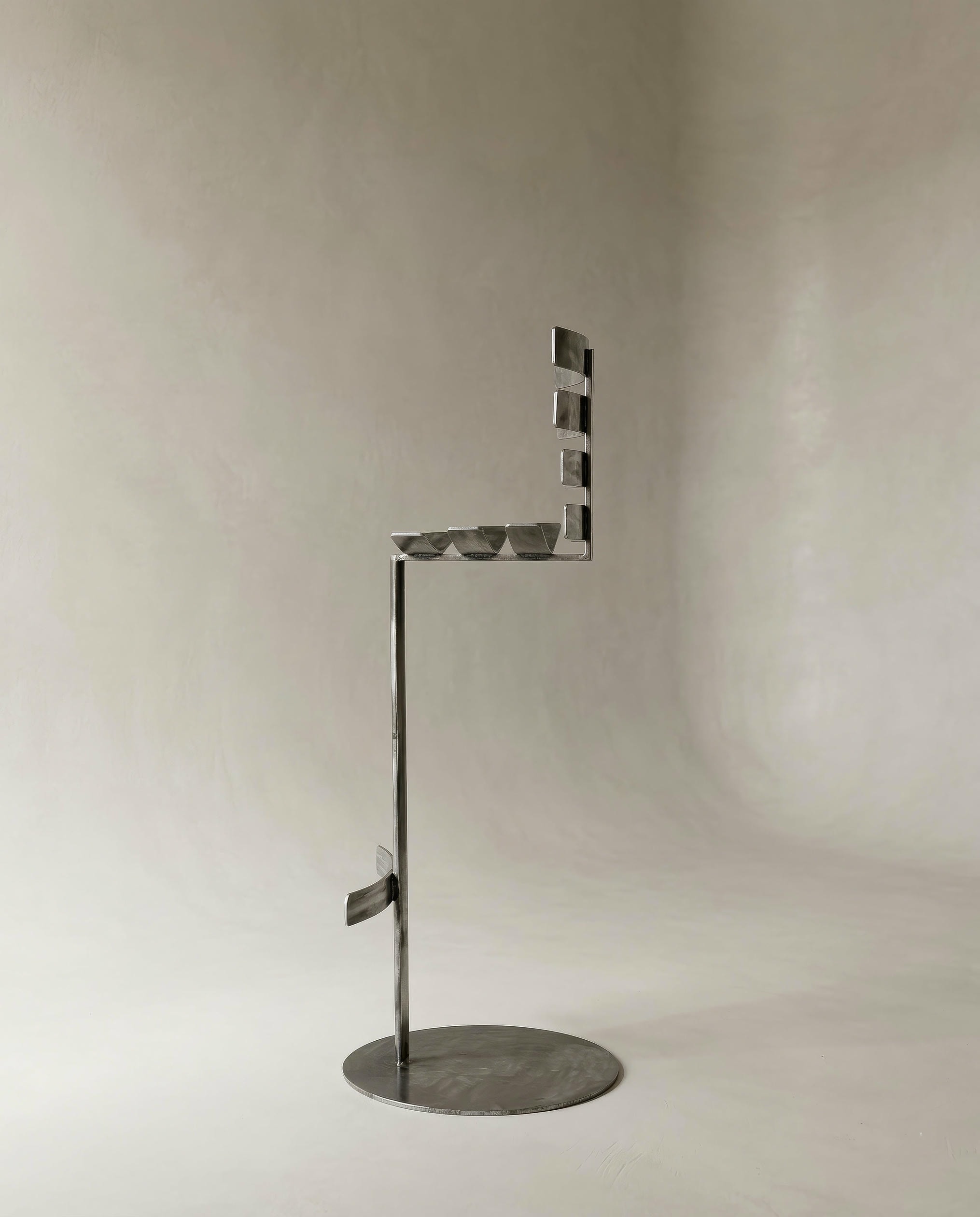 Vertebrae High Bar Stool in Mild Steel by Metalmorphosis Studio 5