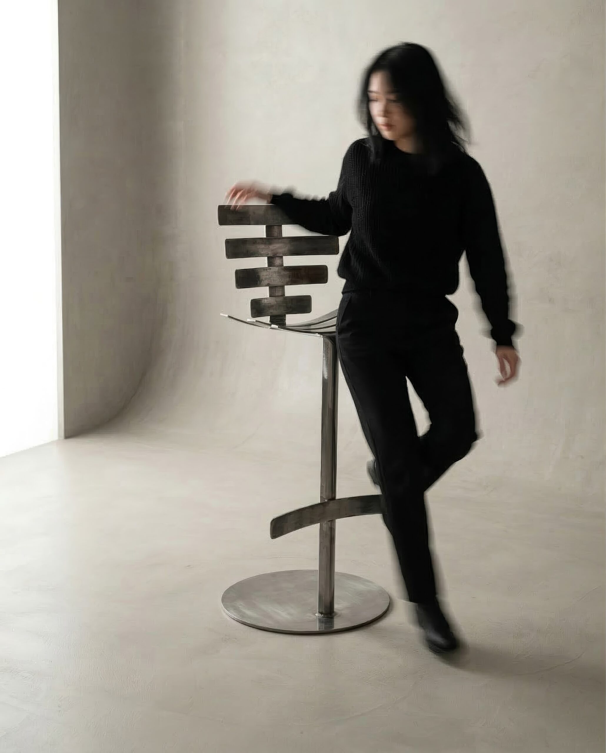 Vertebrae High Bar Stool in Mild Steel by Metalmorphosis Studio 5