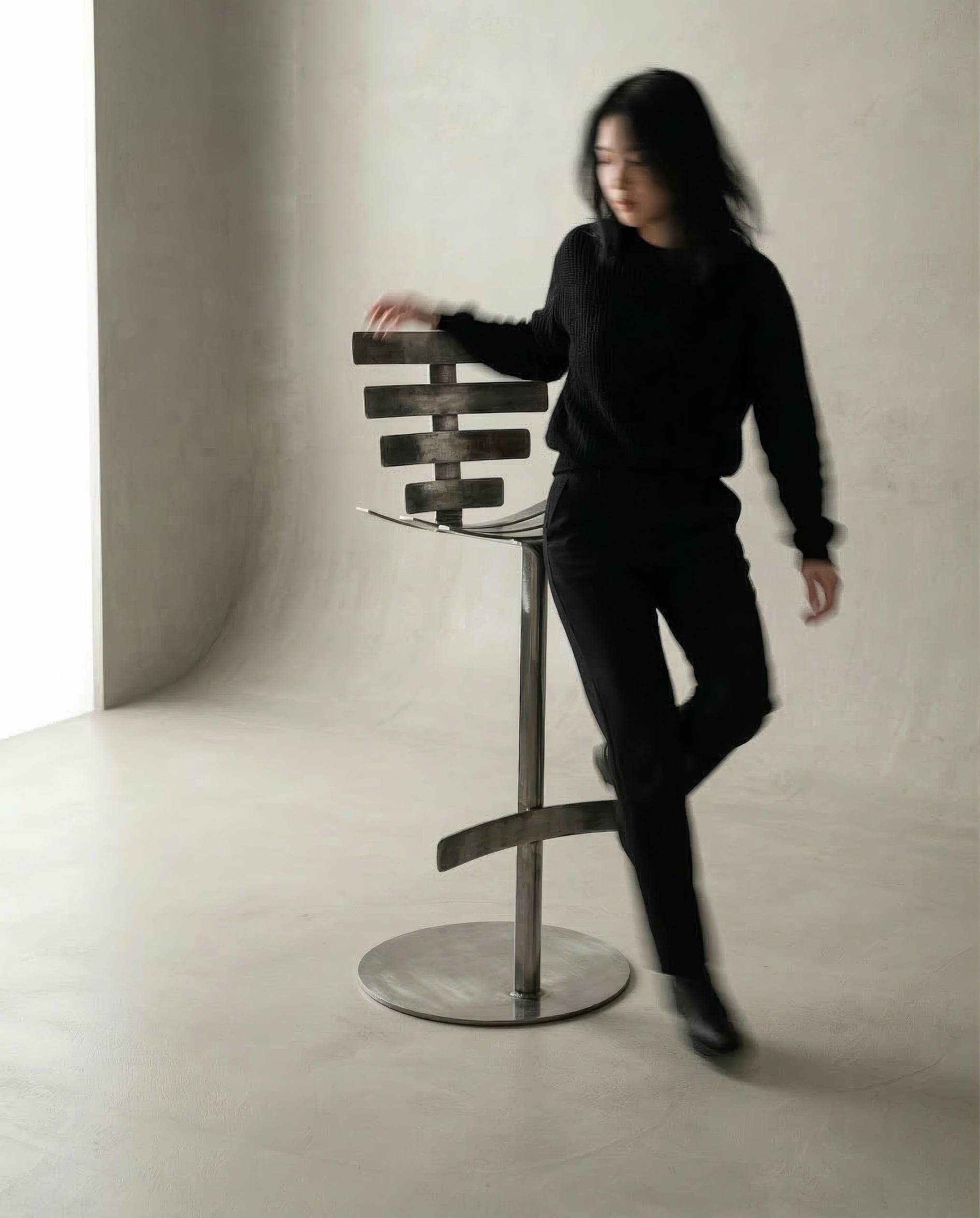 Vertebrae High Bar Stool in Mild Steel by Metalmorphosis Studio 7