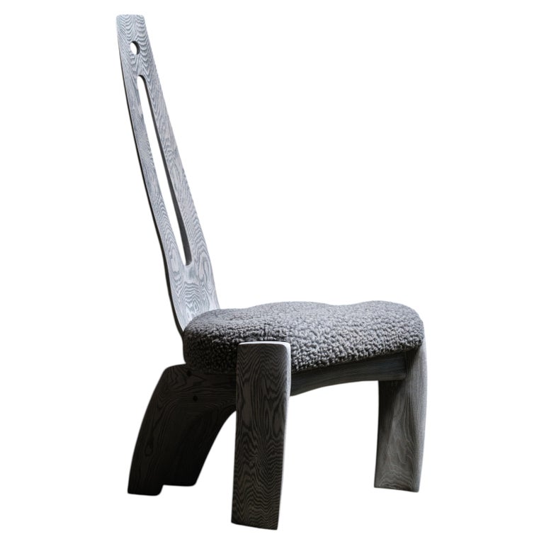 Weathered Blade Chair in Ash Wood & Wool Upholstery by Alun Heslop 1