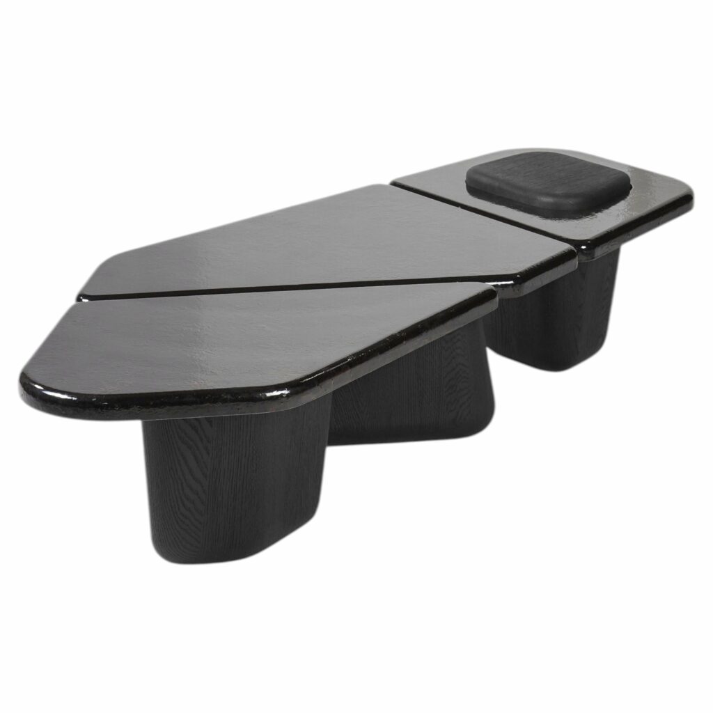 Asthila Low Table in Natural Oak Veneer by Pendhapa 1
