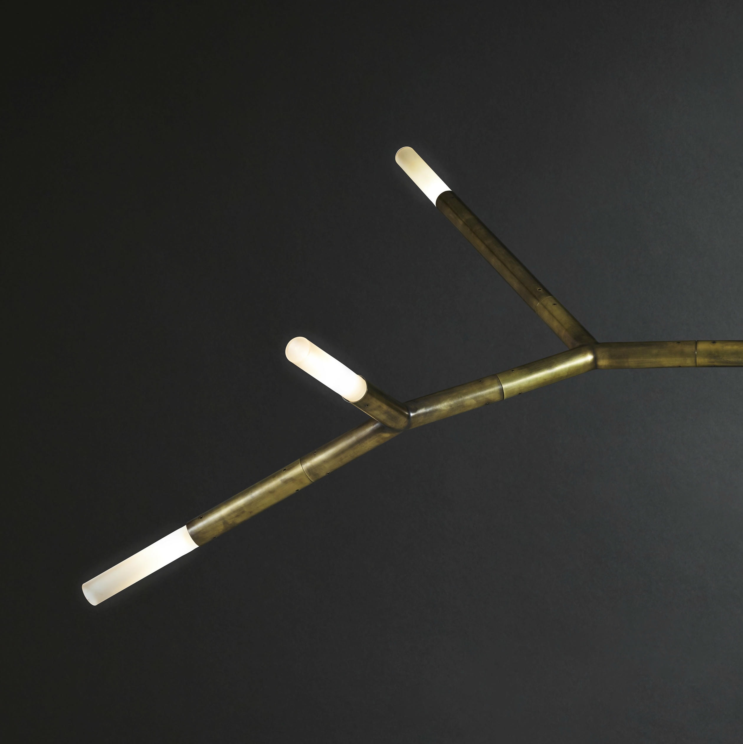 Brass Framework Glass Branch Chain Pendant Light BCAA X by Christopher Boots 3
