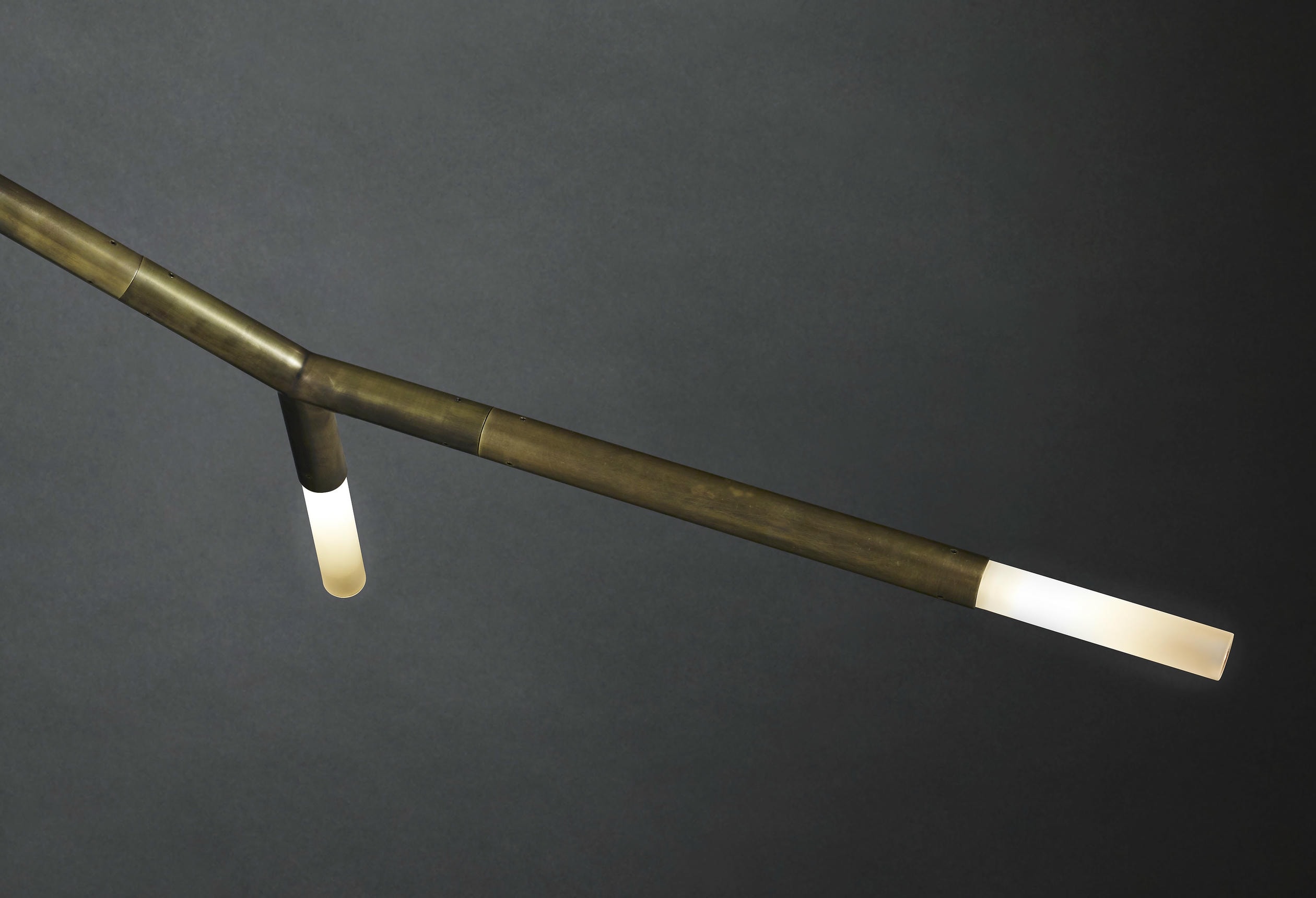 Brass Framework Glass Branch Chain Pendant Light BCAA X by Christopher Boots 4