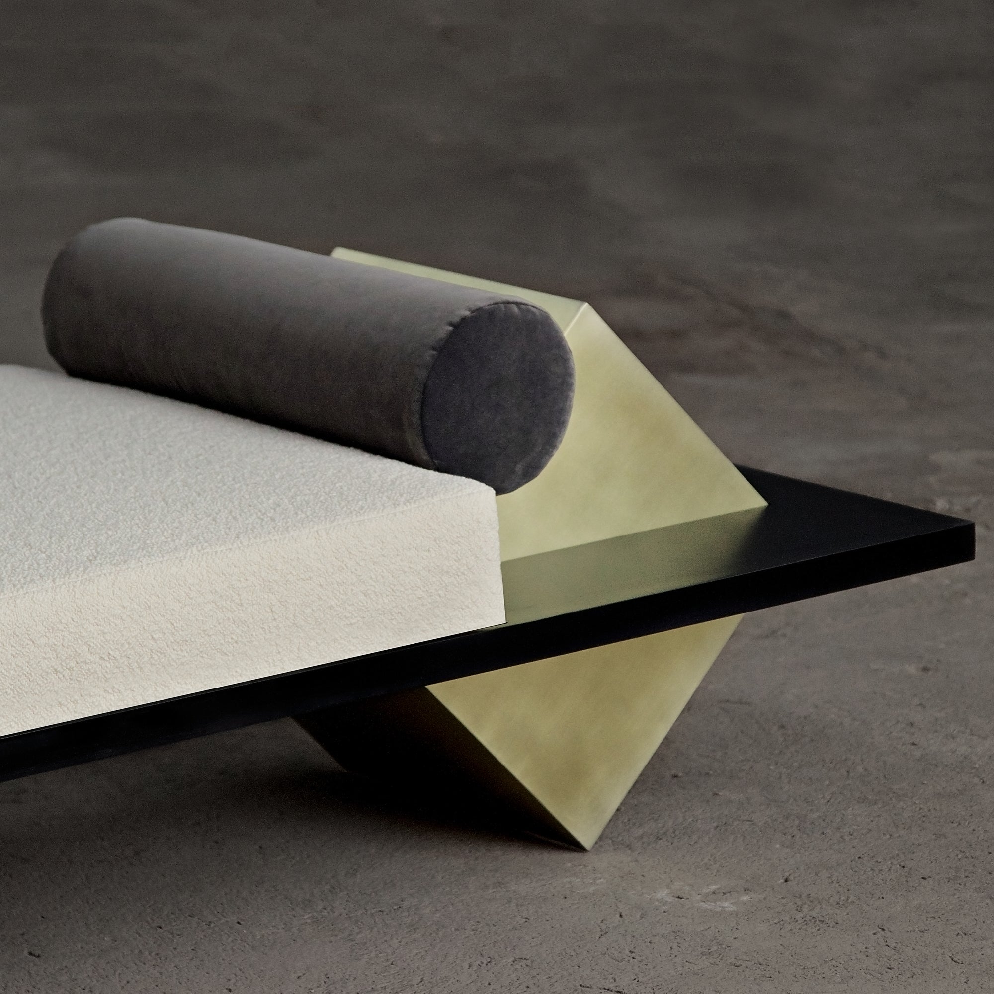 Coexist Daybed in Nero Marquina Marble Brushed Brass Boucle by Slash Objects 2