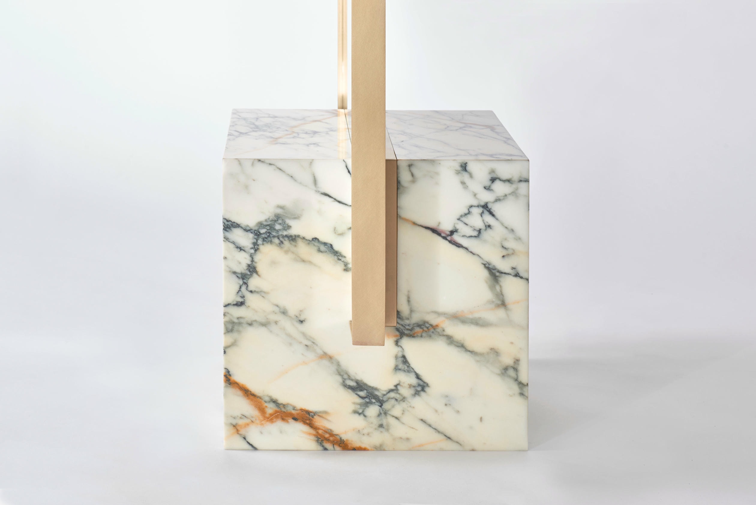 Coexist Standing Mirror in Marble Brushed Brass by Slash Objects 5