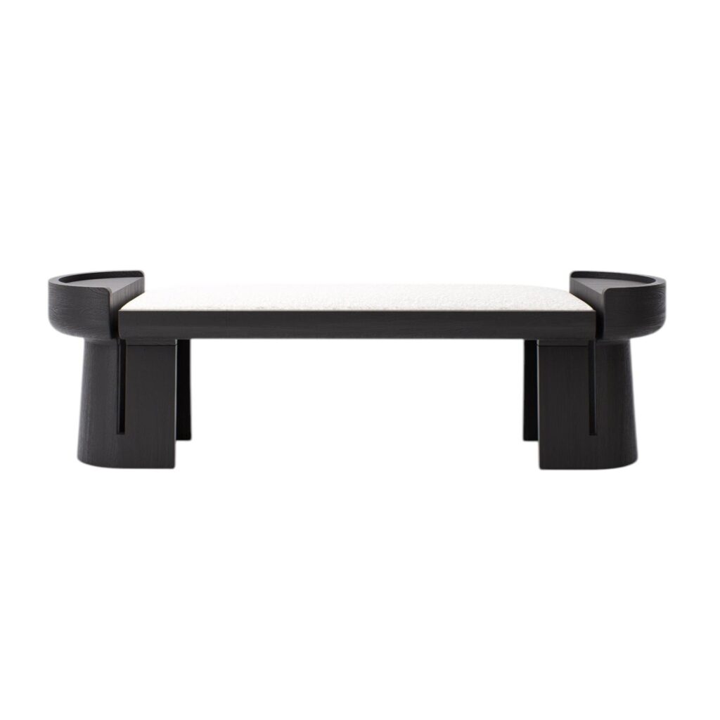Lecorce Symmetrical Bench in Solid Teak Wood by Pendhapa 1