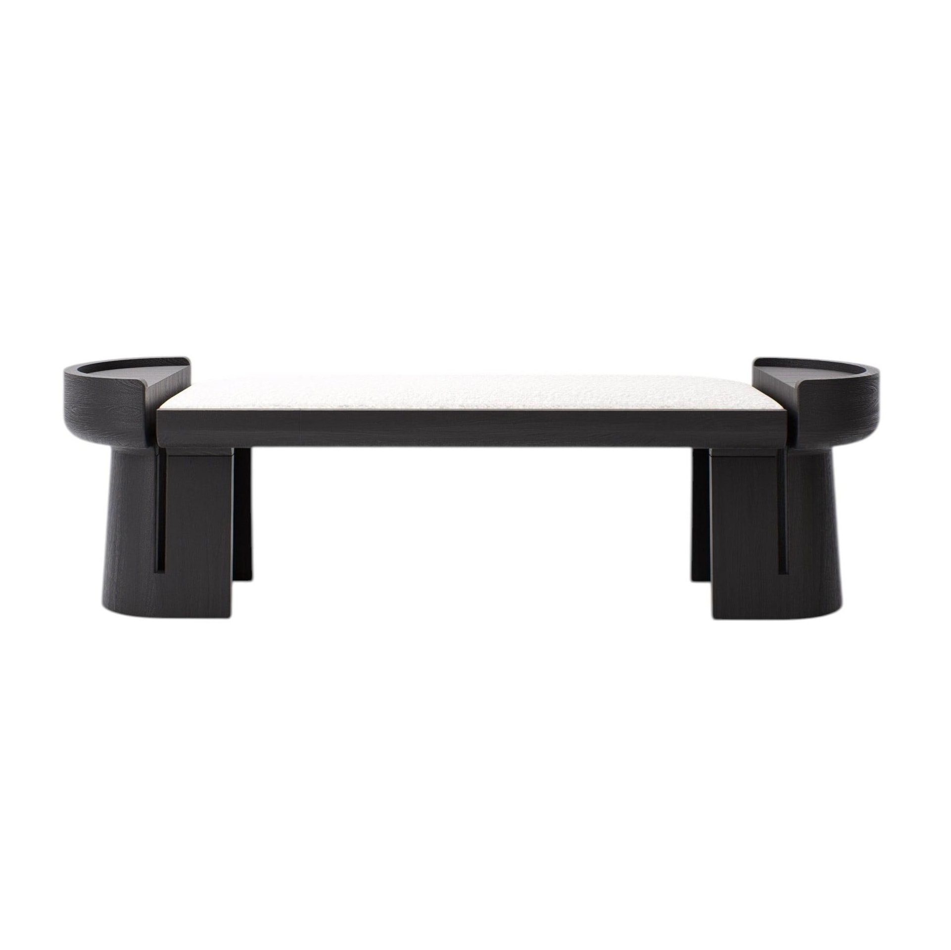 Lecorce Symmetrical Bench in Solid Teak Wood by Pendhapa 1