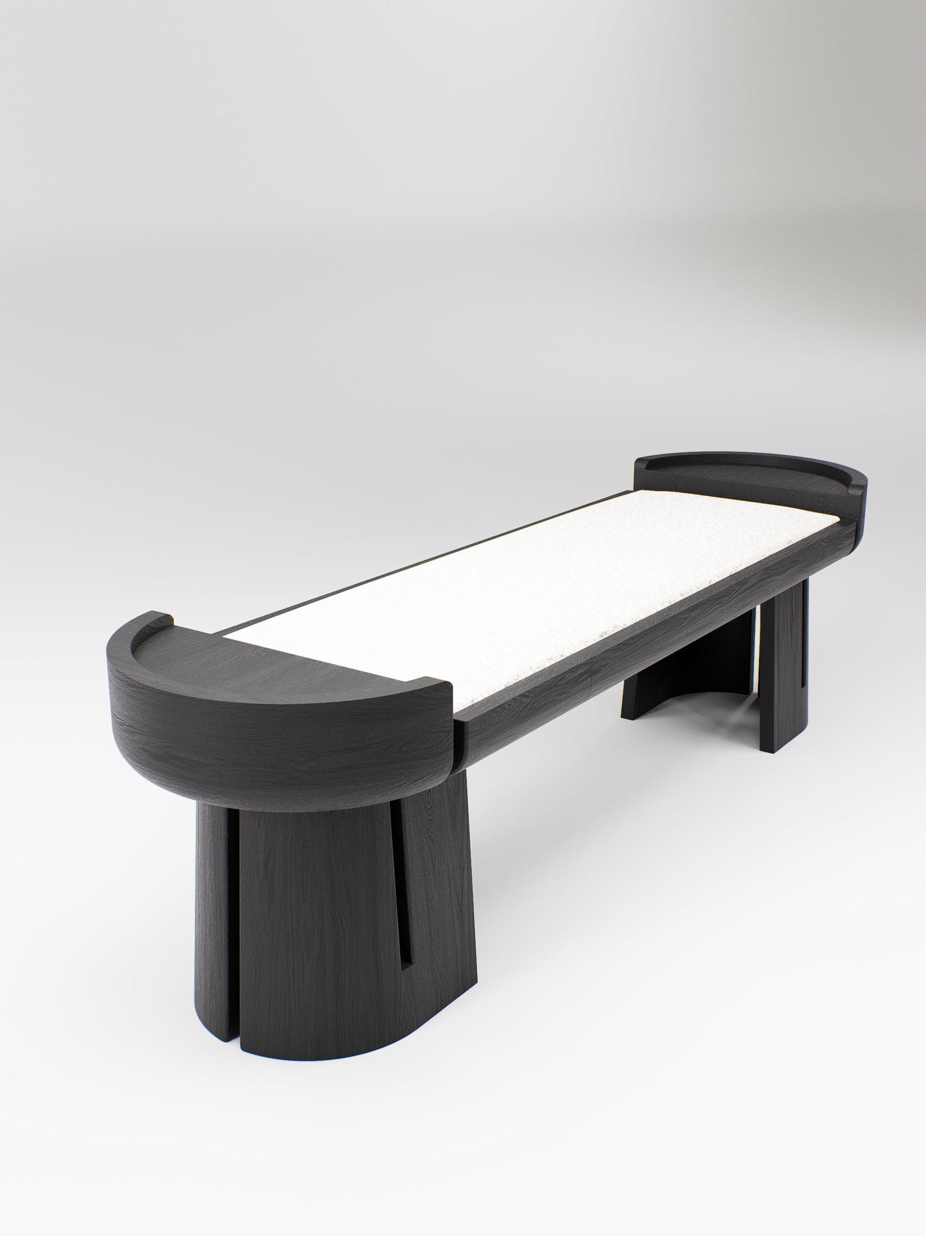 Lecorce Symmetrical Bench in Solid Teak Wood by Pendhapa 3