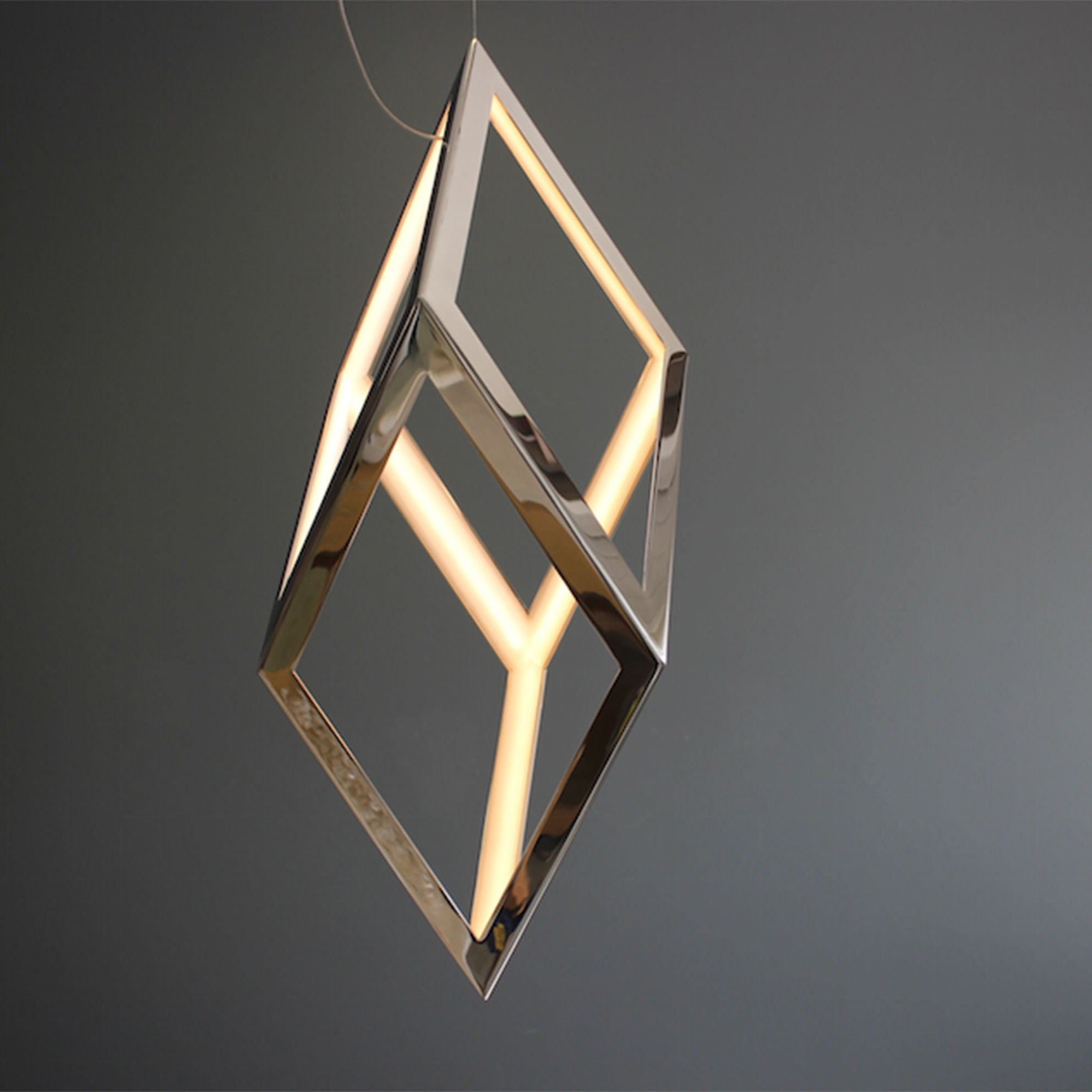 Medium Rhombus Matte White Aluminum Pendant Light by Christopher Boots 3