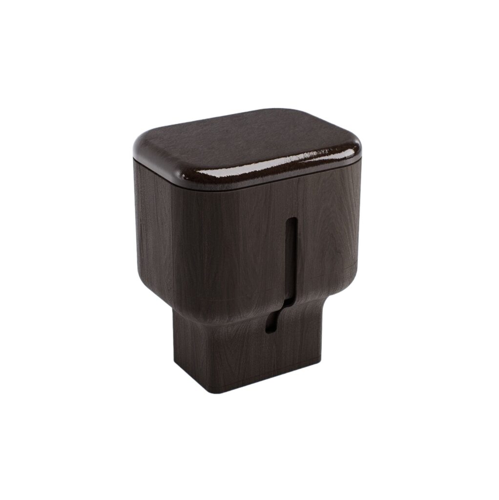 Nala Side Table in Natural Oak and Lava Stone Finish by Pendhapa 1
