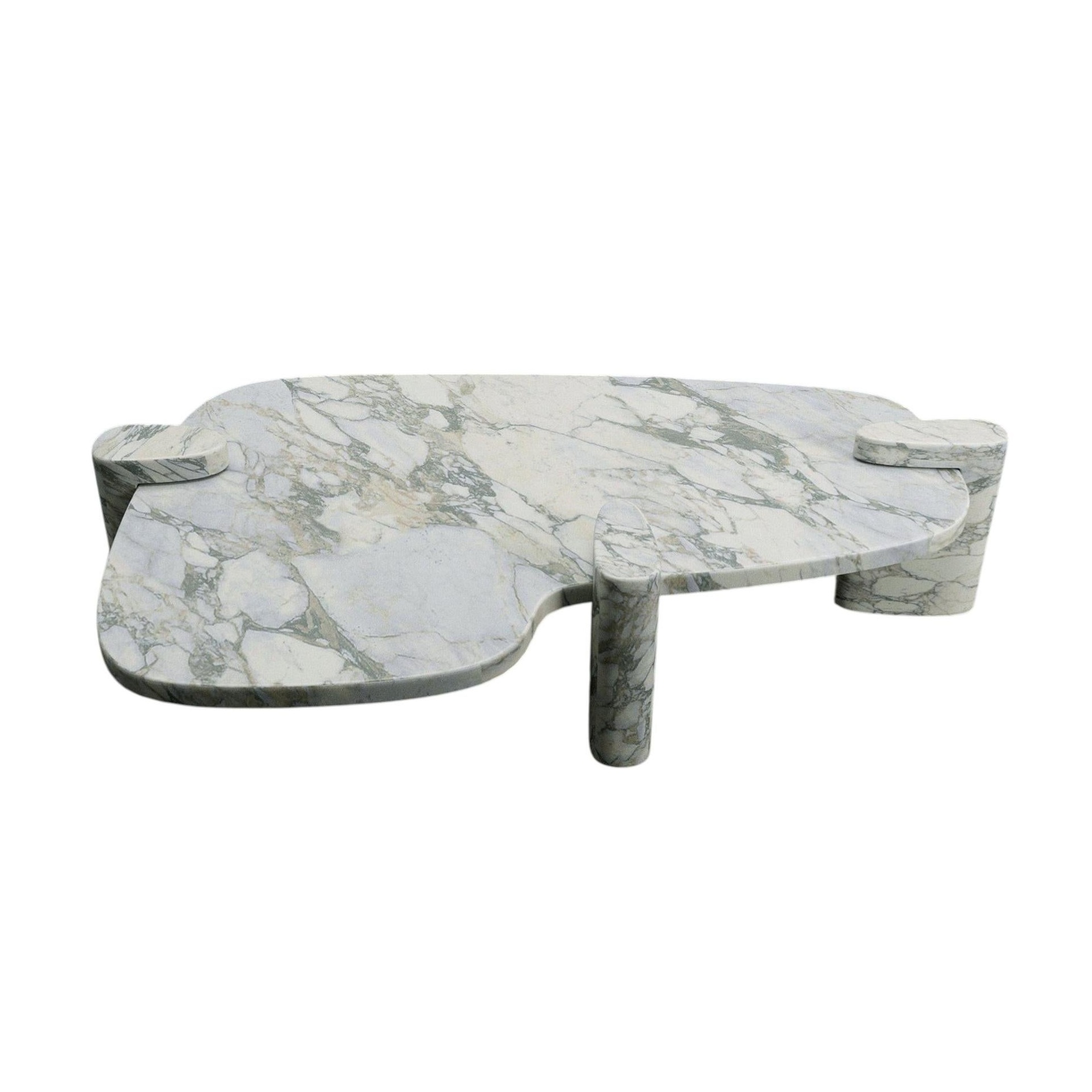 Pierce White Arabescato Marble Table by Phillip Jividen 1