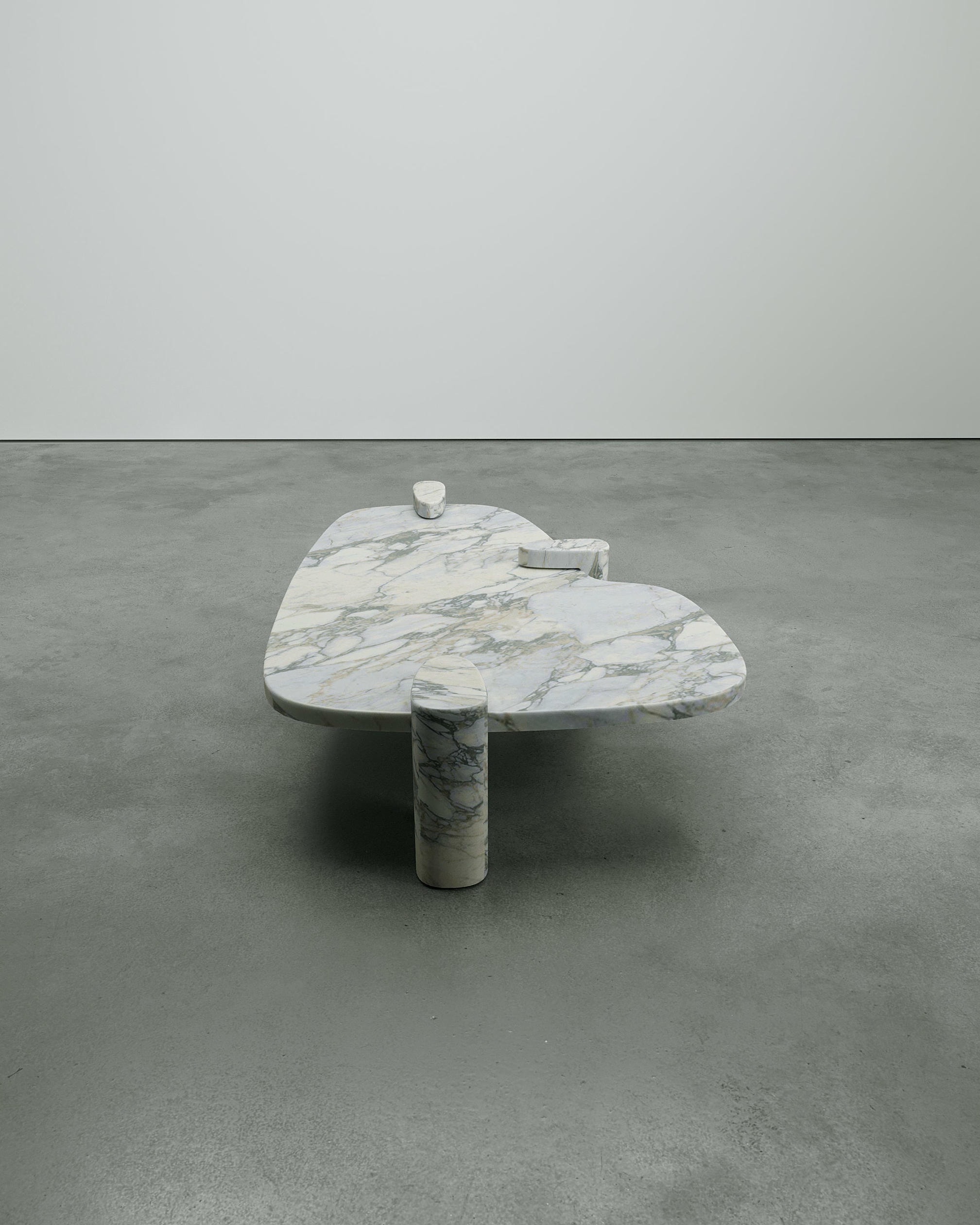 Pierce White Arabescato Marble Table by Phillip Jividen 4