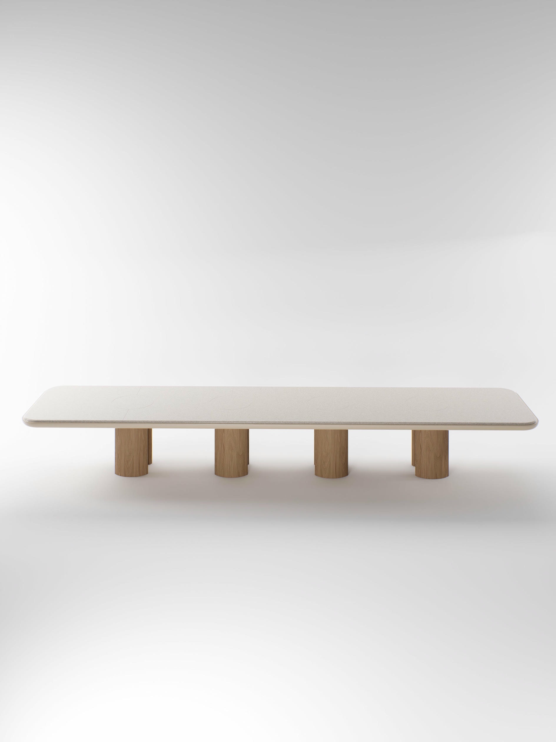Selene 360 cm Dining Table in Lacquer and Lava Stone by Pendhapa 10