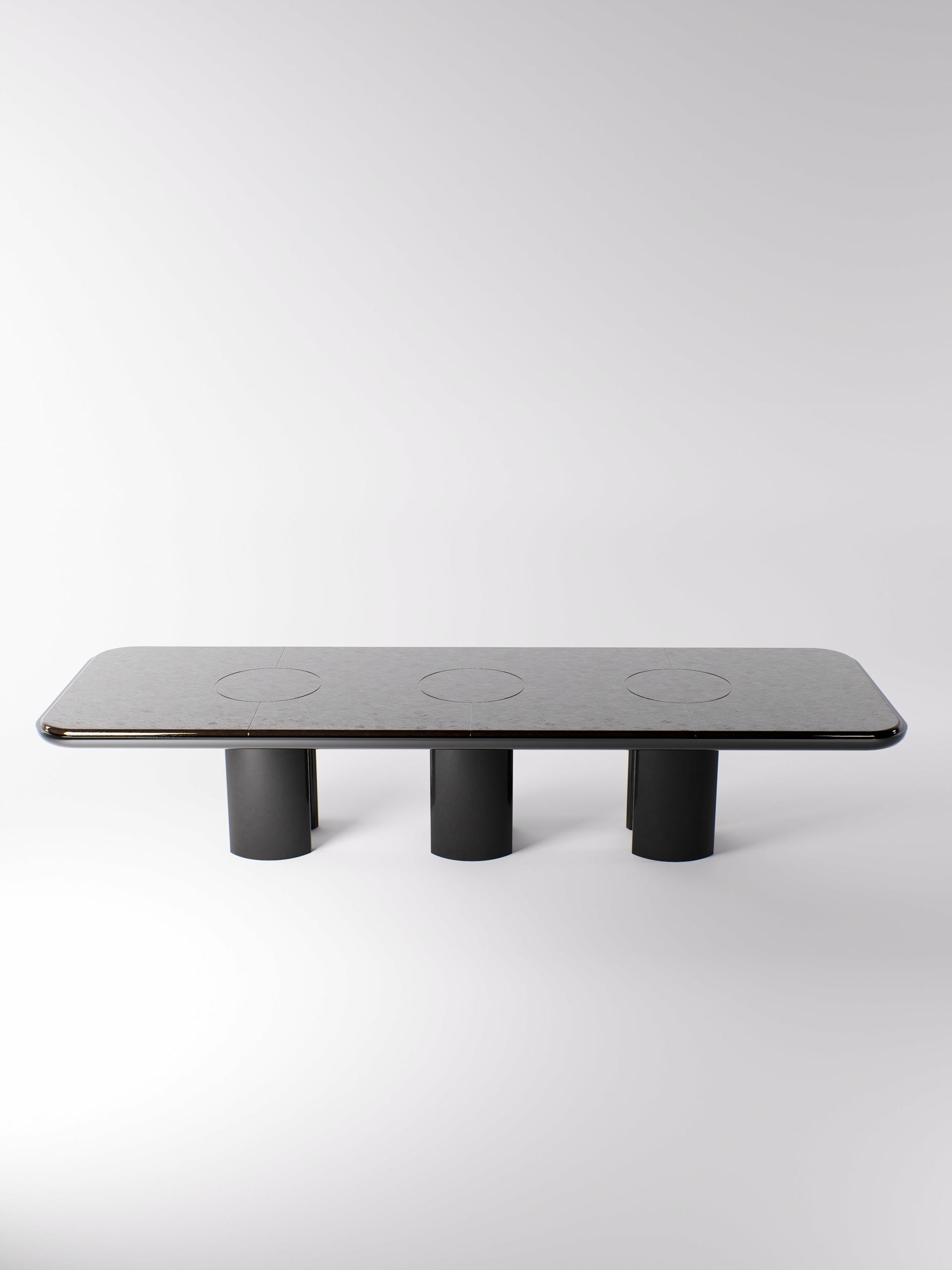Selene 360 cm Dining Table in Lacquer and Lava Stone by Pendhapa 2