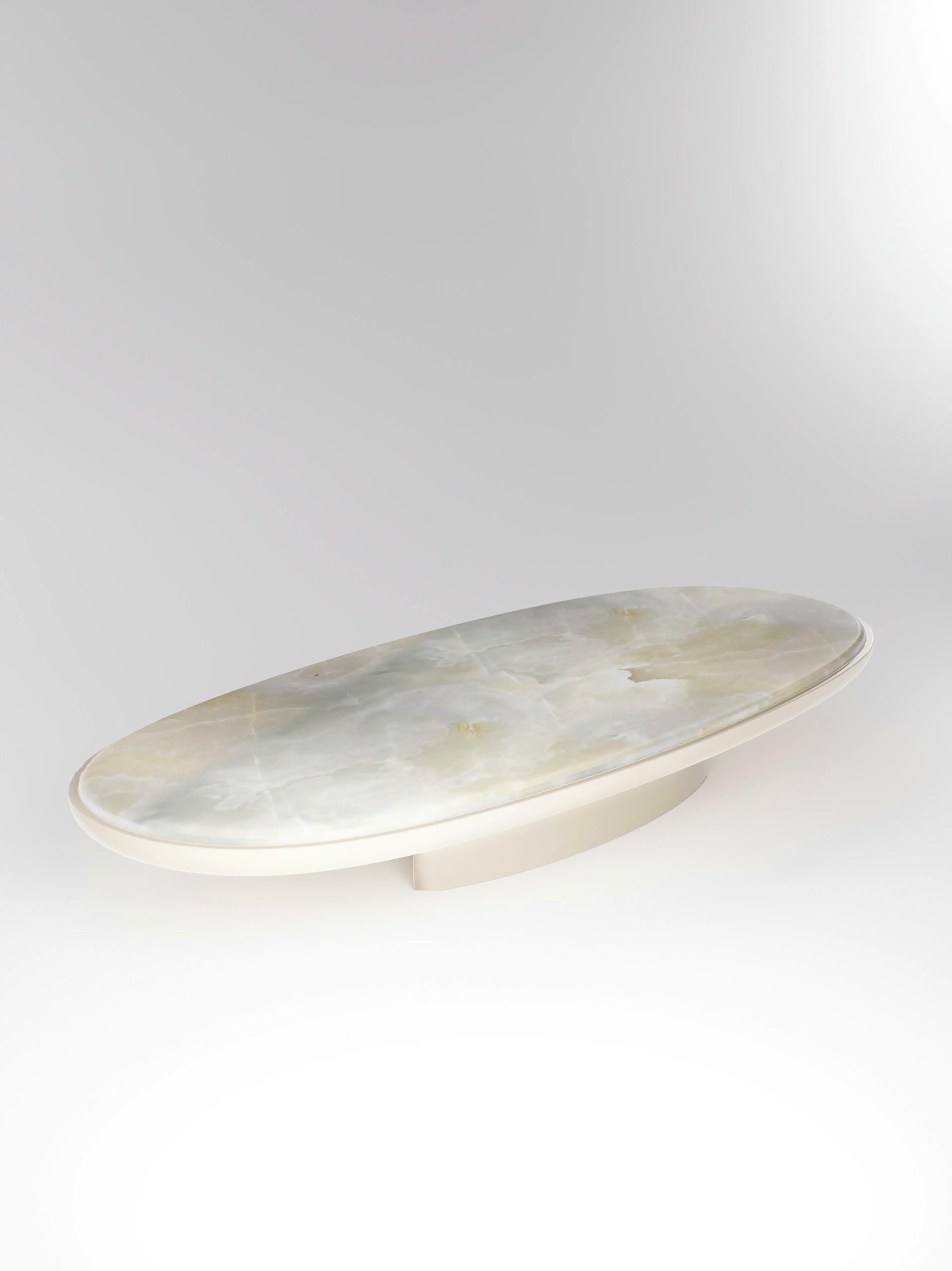 Selene Low Table in Solid Oak Lava Stone and Lacquer by Pendhapa 7