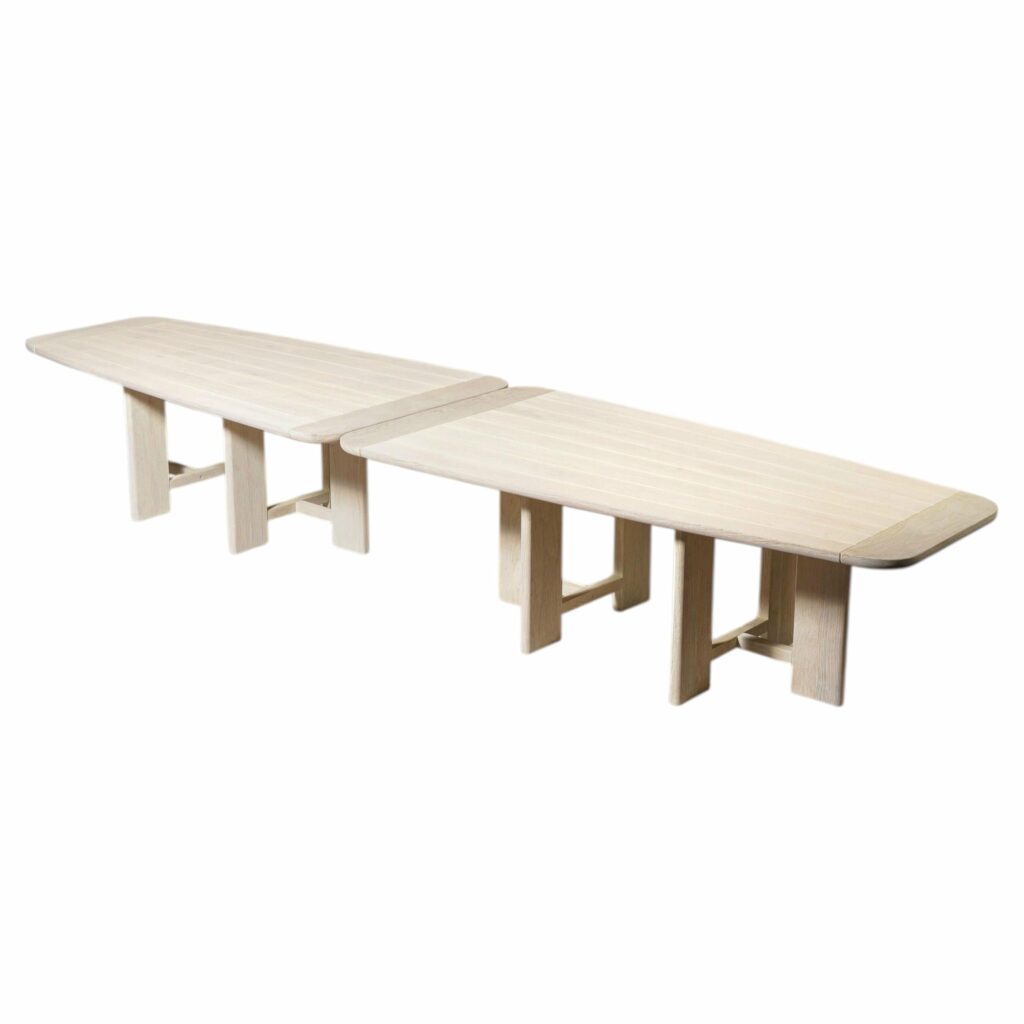 Set of 2 Anemos Large Dining Tables in Solid Teak Wood by Pendhapa 1
