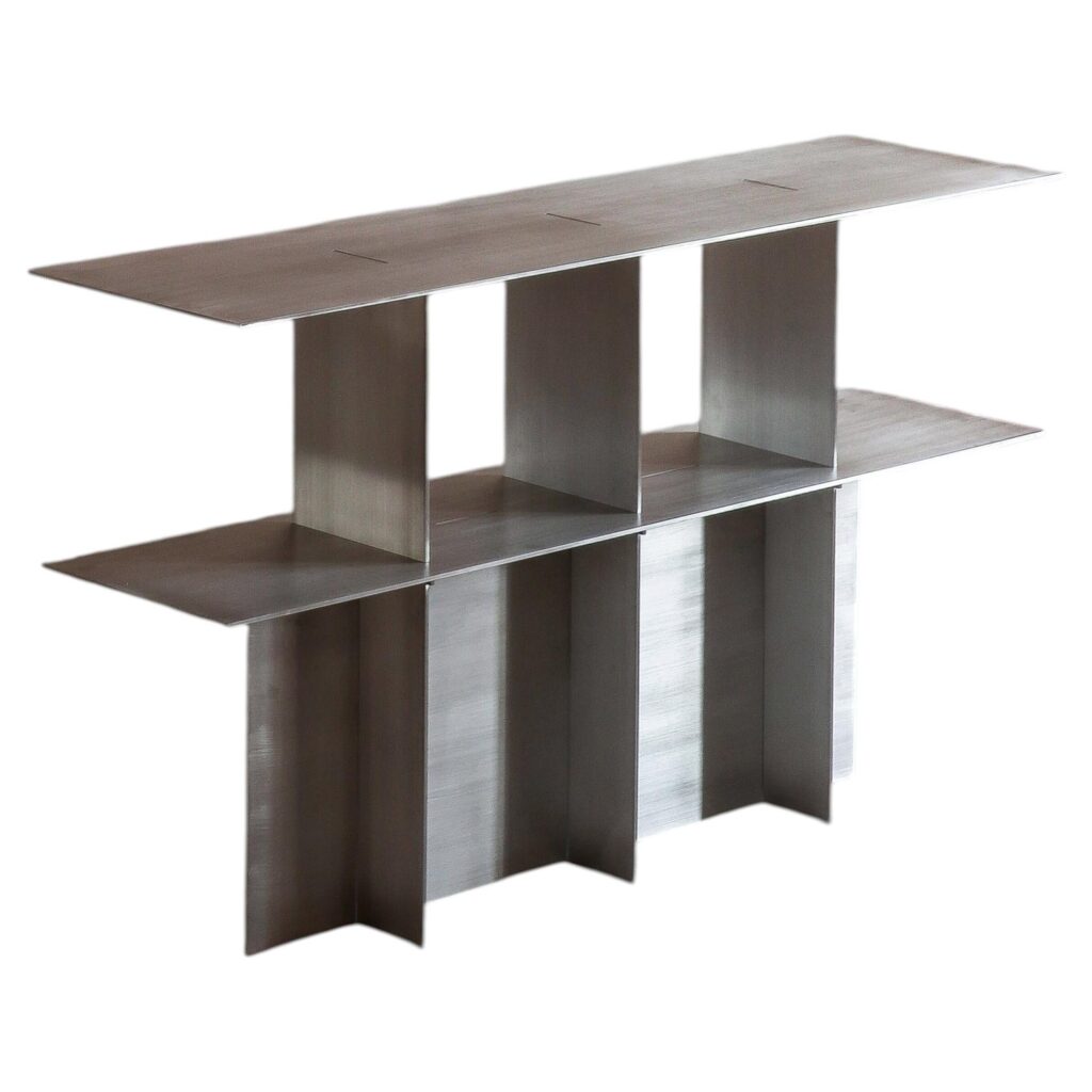 Soft Futurism Lamina Console in Aluminum by Filippo Andrighetto 1