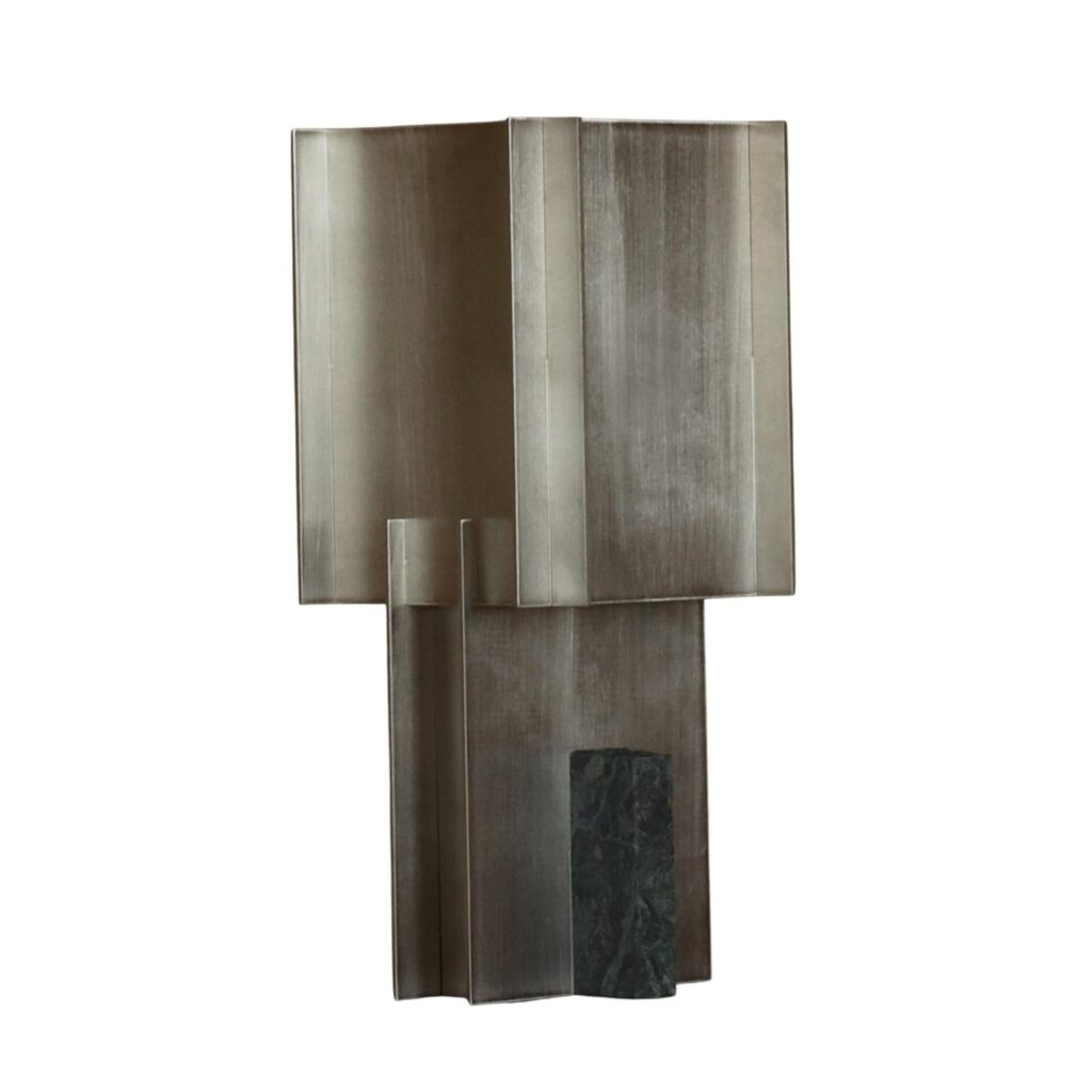 Soft Futurism Lamina Lamp in Aluminum and Marble by Filippo Andrighetto 1