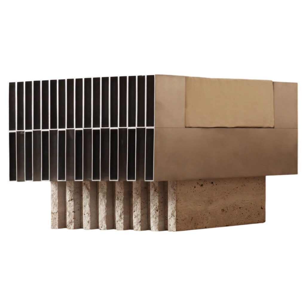 Soft Futurism Piano Ottoman in Marble and Aluminum by Filippo Andrighetto 1