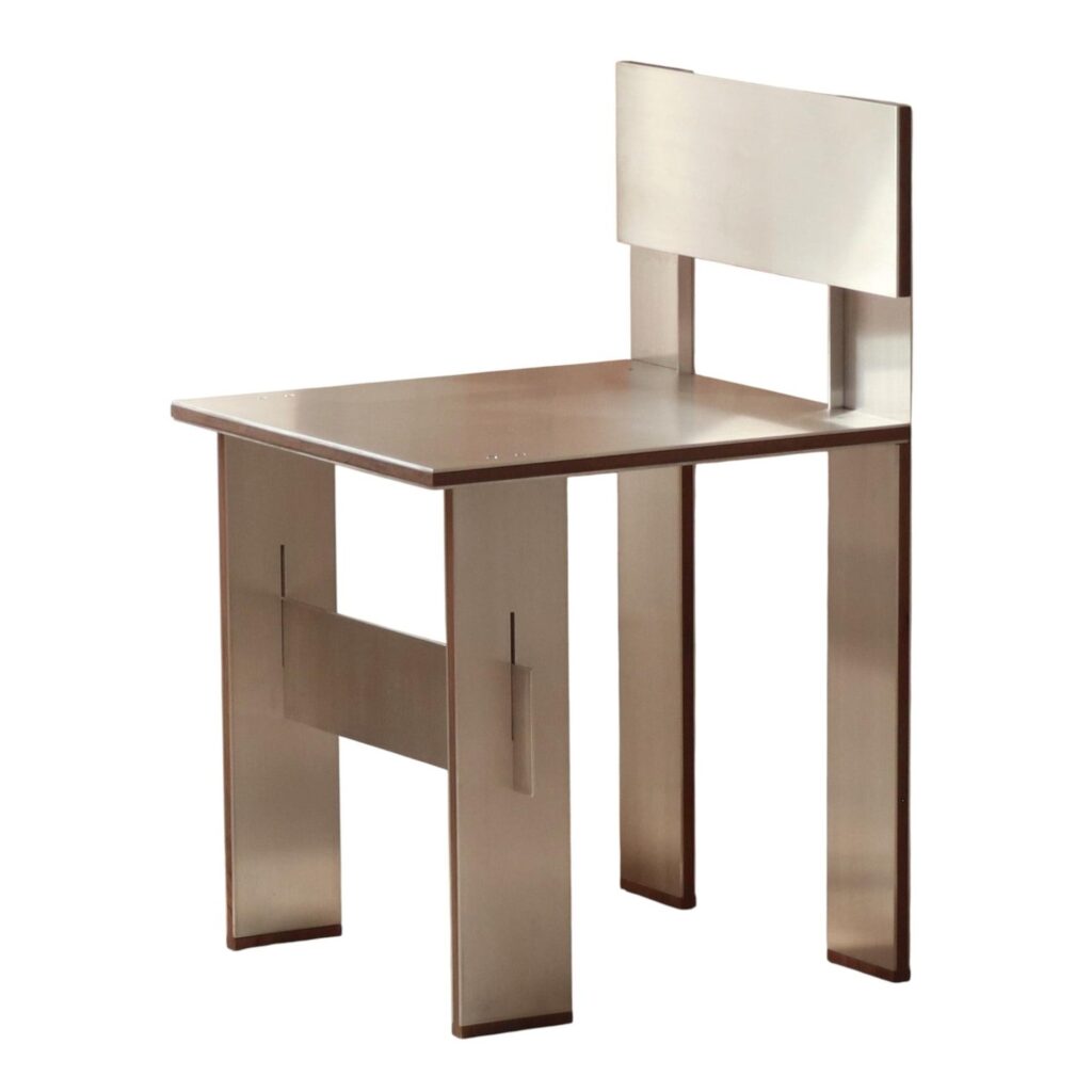 Soft Futurism Sandwich Chair in Walnut and Aluminum by Filippo Andrighetto 1