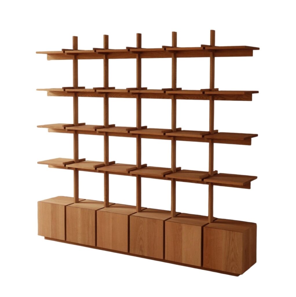 Soft Futurism Veliero Bookshelf in Solid Oak by Filippo Andrighetto 1