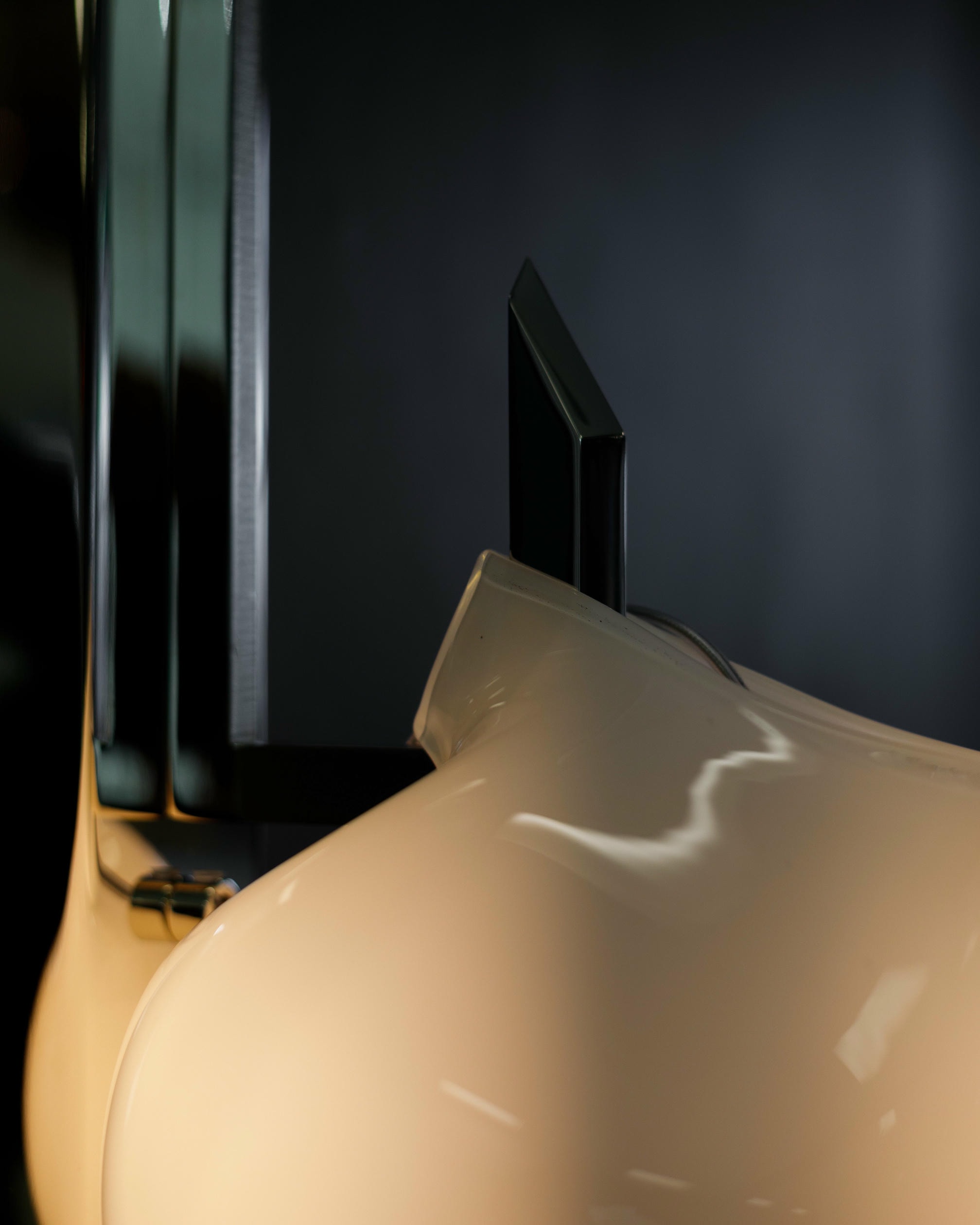 Unique Teardrop shaped Opal Glass with Brass Frame Sconce by Christopher Boots 6