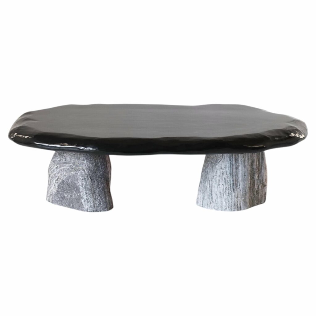 Bolete Coffee Table in Natural Stone Wood by Henry Dath 1