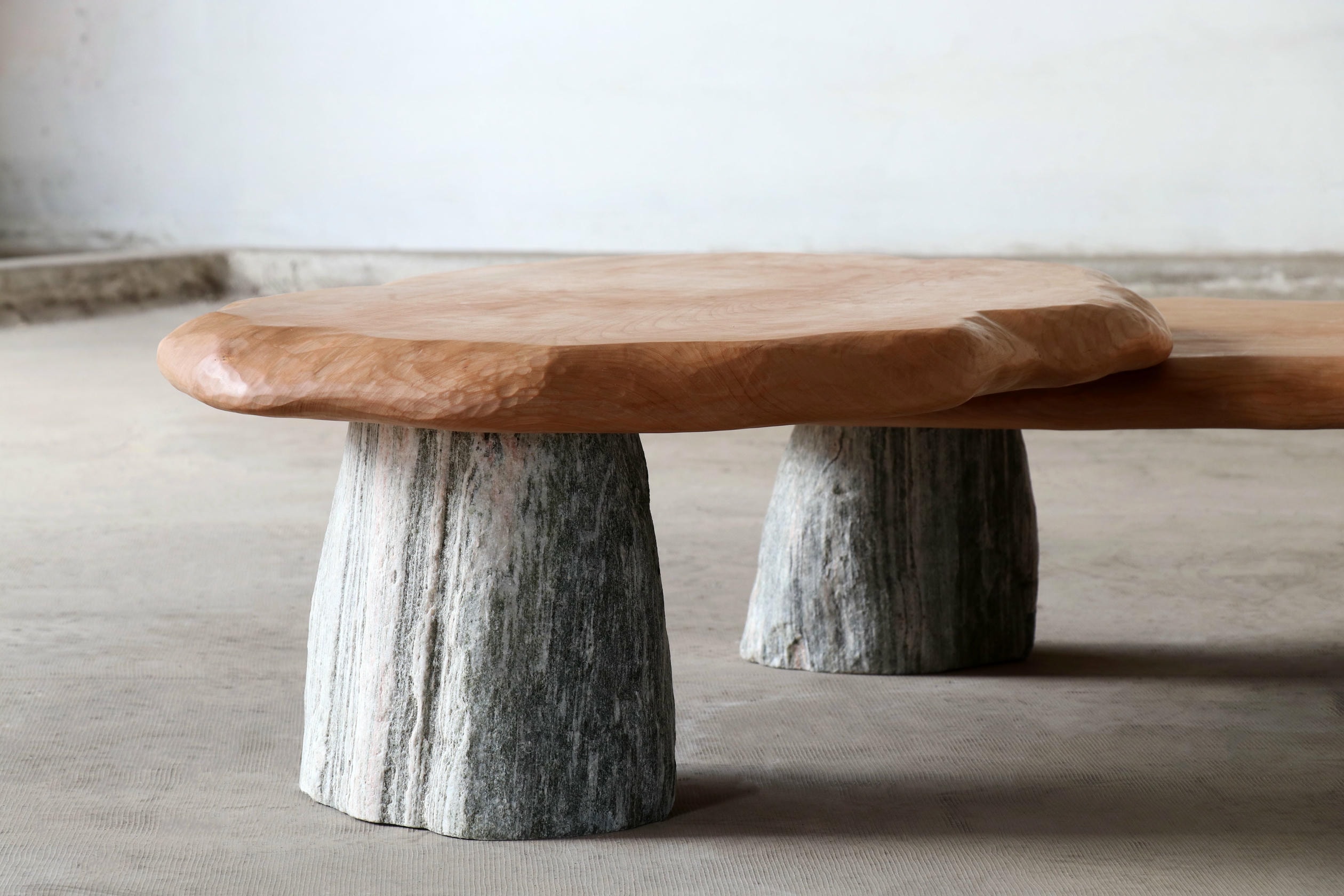 Bolete Coffee Table in Natural Stone Wood by Henry Dath 10