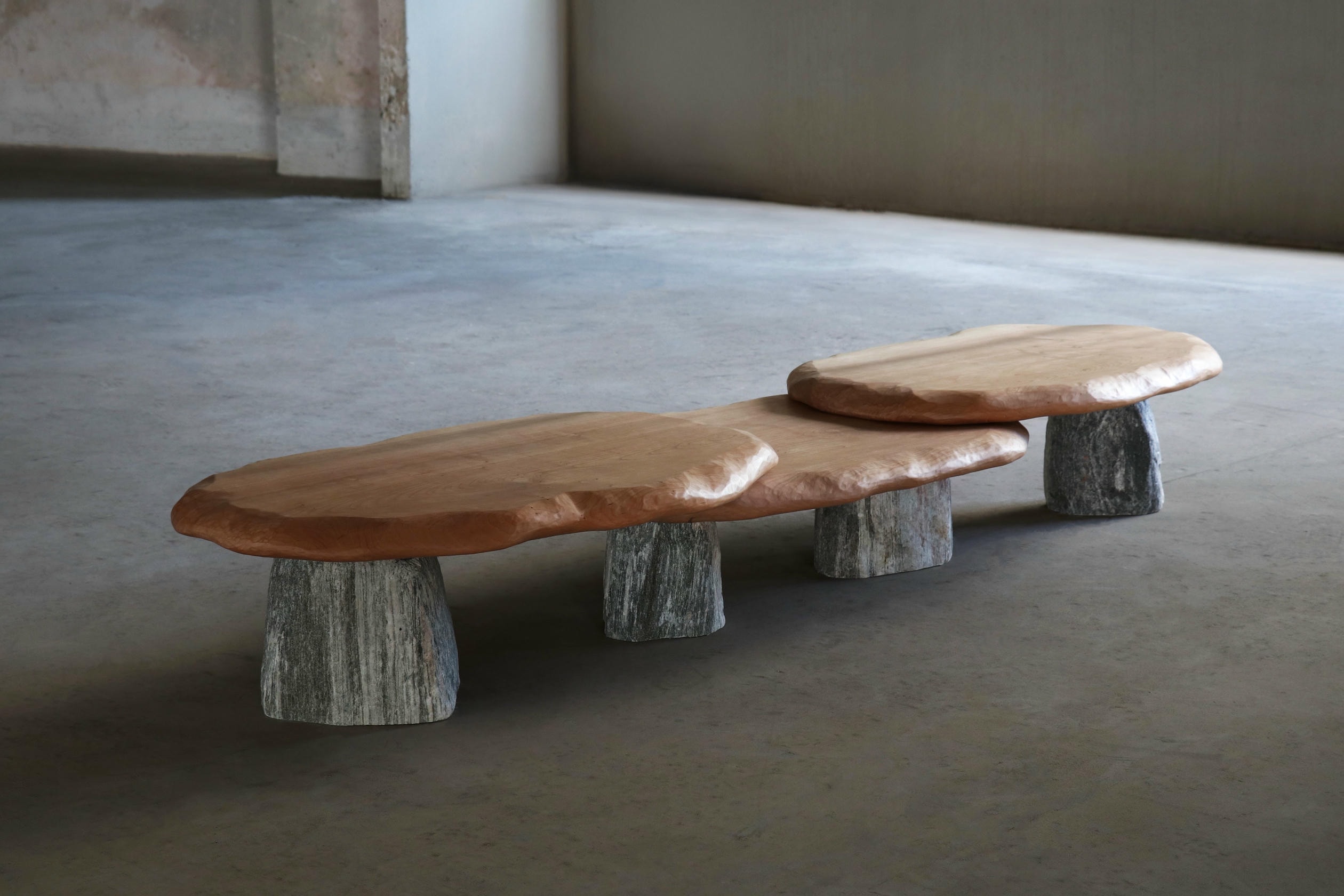 Bolete Coffee Table in Natural Stone Wood by Henry Dath 11