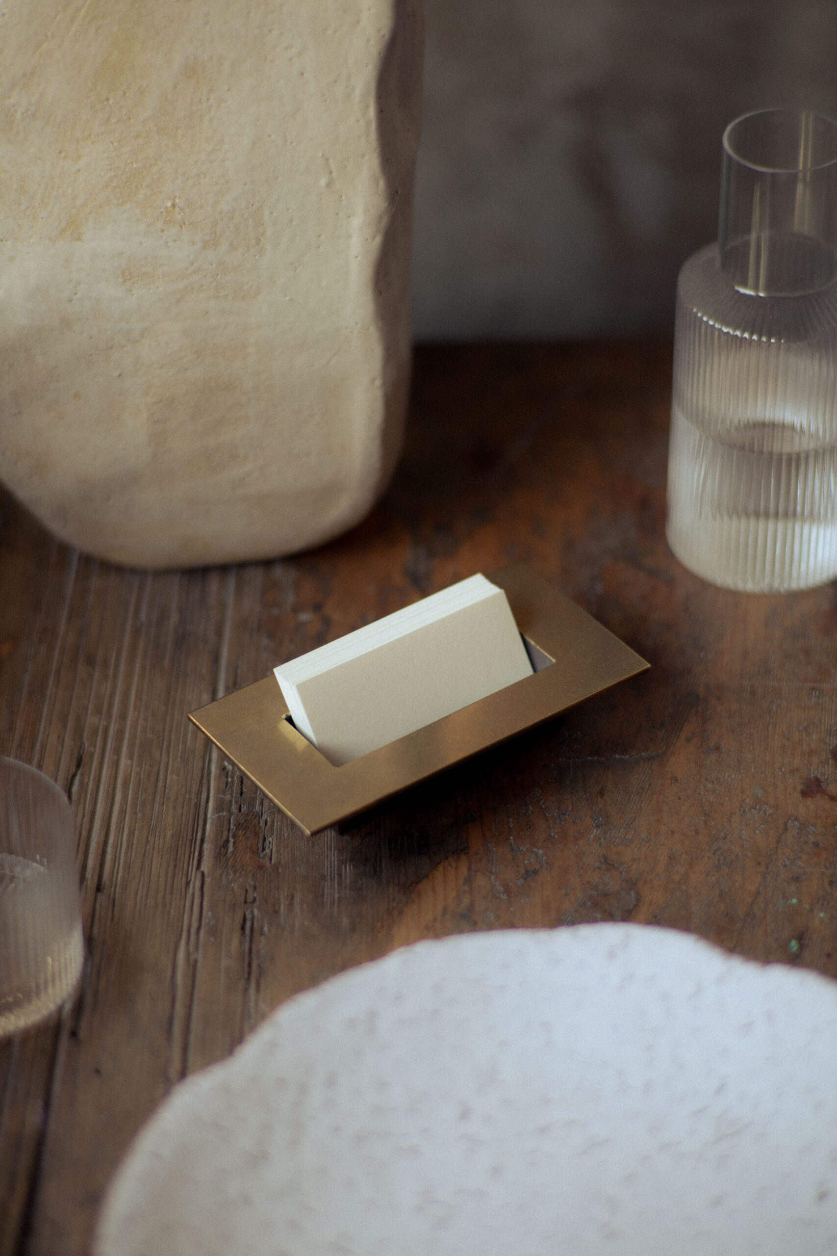 Brass Business Card Holder Altar by Henry Wilson 3
