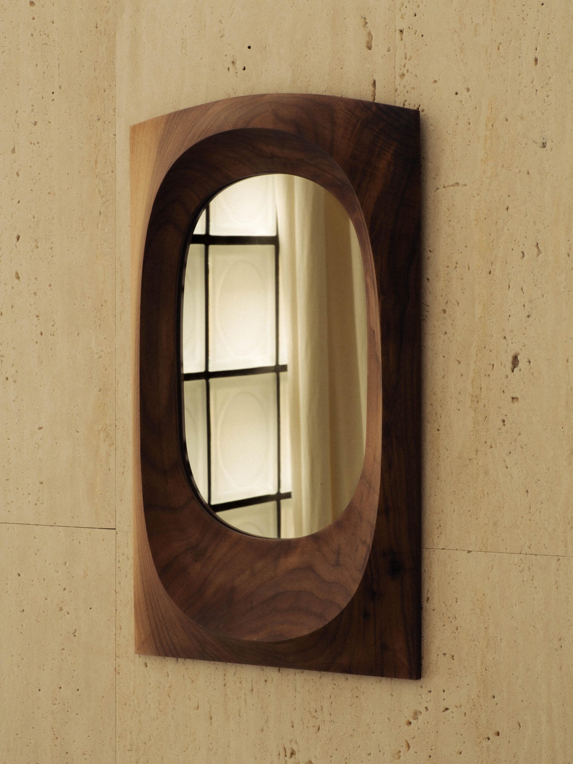 Brodzki 53 Contemporary Walnut Wall Mirror by Henry Wilson 2