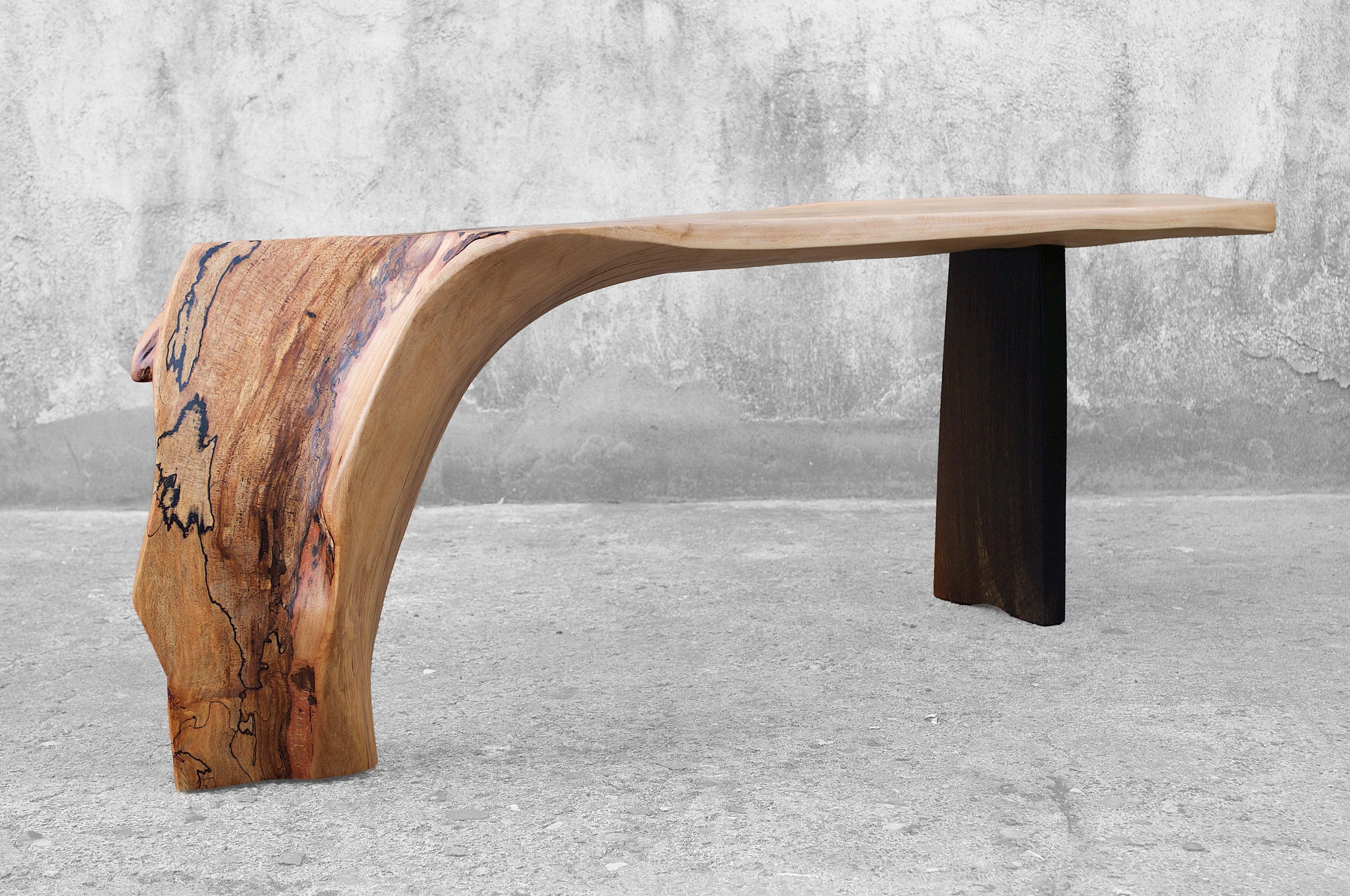 C1166 Console Table in Beech And Smoked Oak Wood by Jorg Pietschmann 2