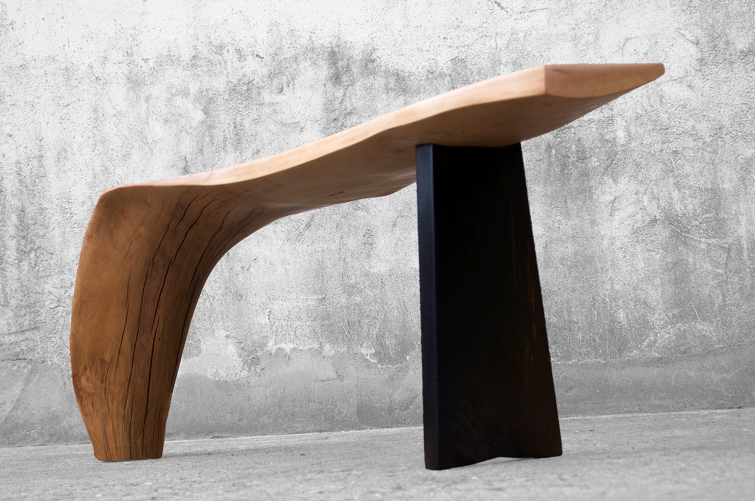 C1166 Console Table in Beech And Smoked Oak Wood by Jorg Pietschmann 4