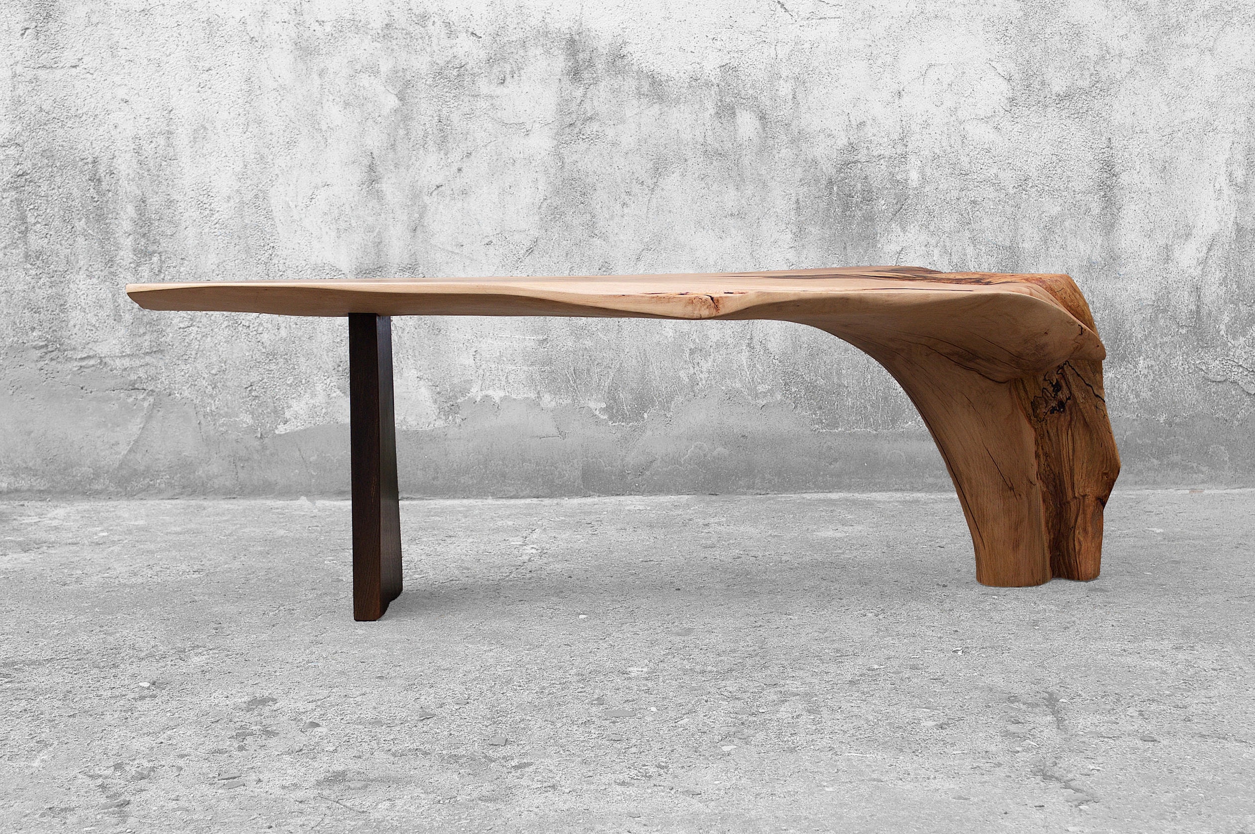 C1166 Console Table in Beech And Smoked Oak Wood by Jorg Pietschmann 6